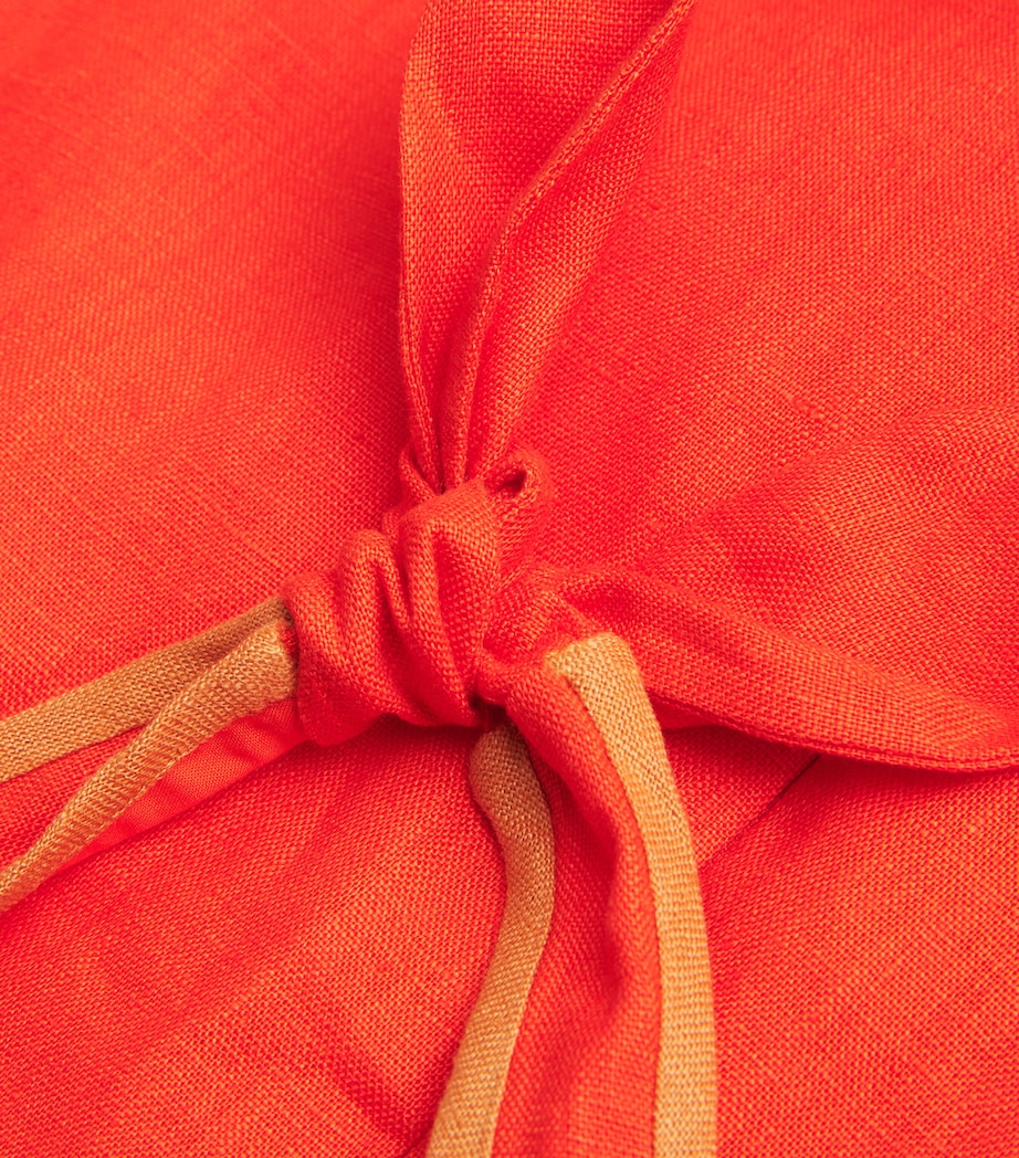 Linen Panettone Midi Dress TANGERINE Image 5