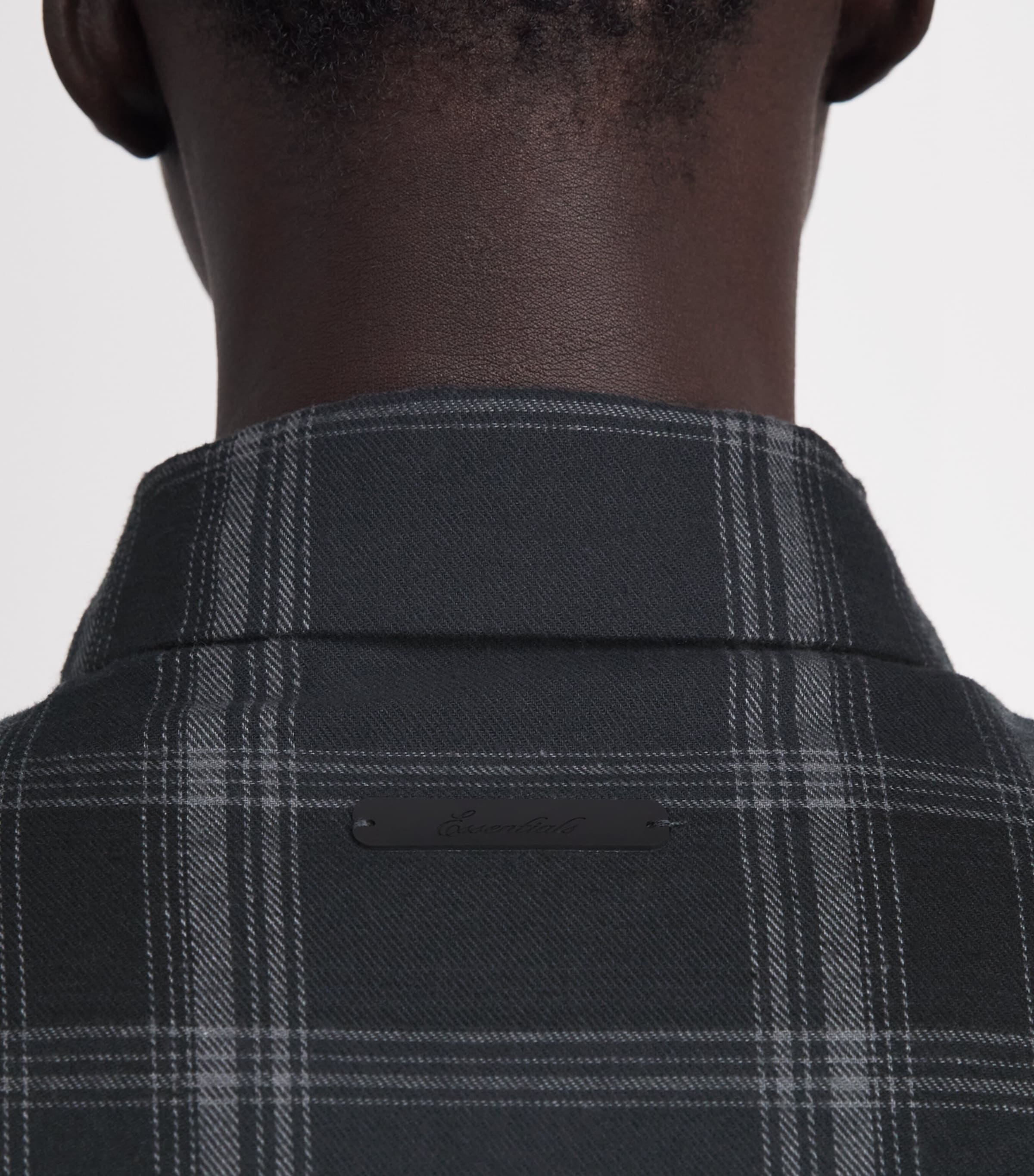 FEAR OF GOD ESSENTIALS Mens Flannel Check Shirt Vintage Blk Pld Image 3