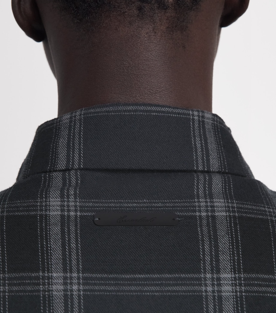 FEAR OF GOD ESSENTIALS Mens Flannel Check Shirt Vintage Blk Pld Image 3