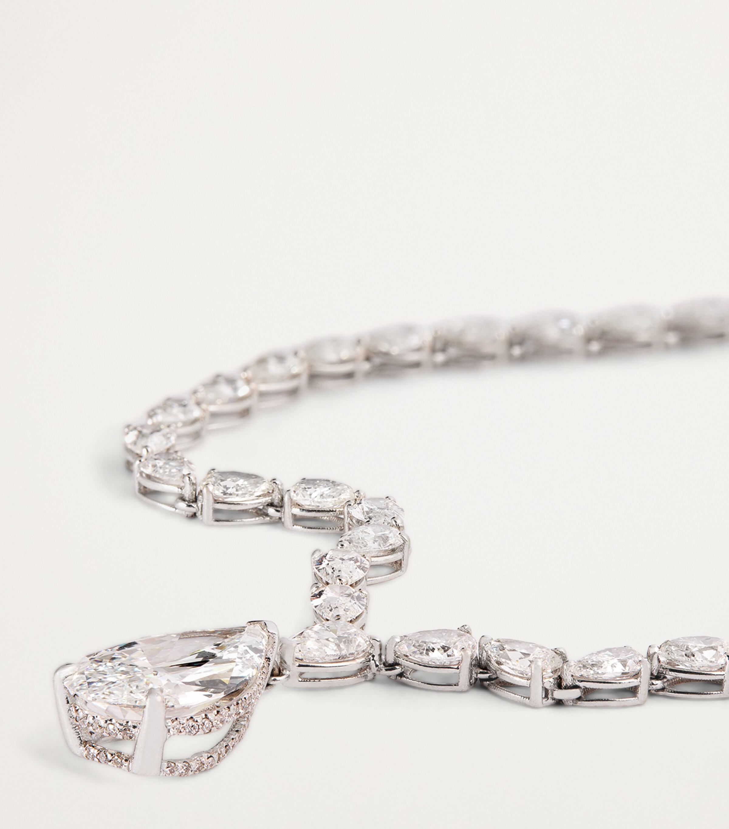 SHAY White Gold and Diamond Teardrop Tennis Necklace Harrods UK