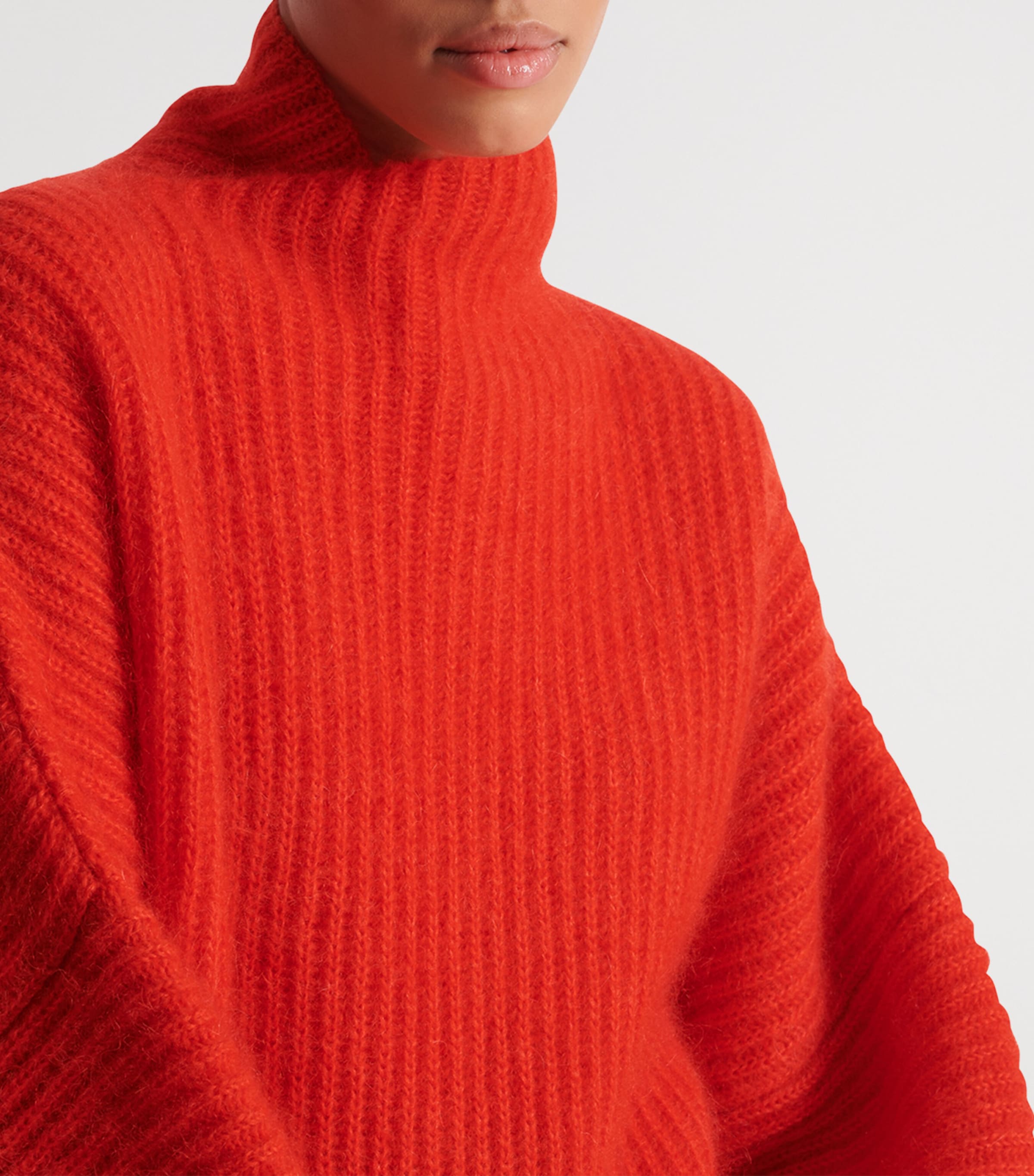 Mohair-Silk Rib-Knit Sweater 3CL ROUGE Image 2