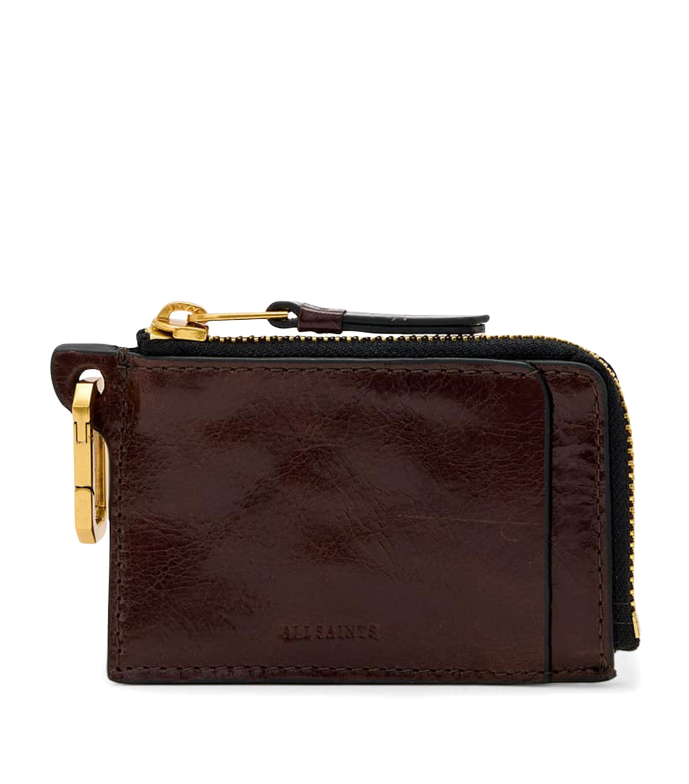 AllSaints Leather Remy Wallet Cognac Brown Image 1