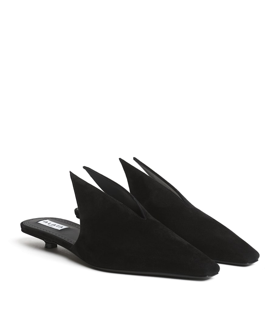 Alaïa Suede Pointy Mules 25 Black Image 3