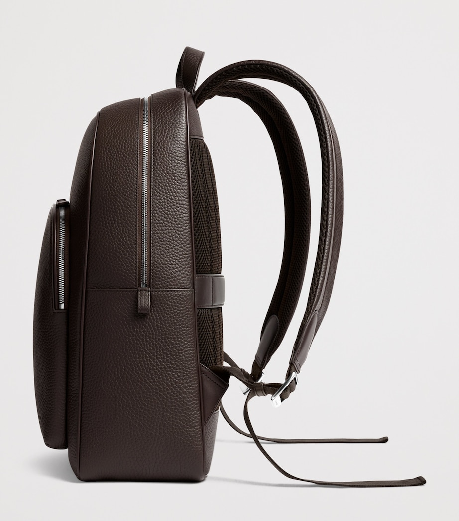Carl Friedrik Leather Ayrton Backpack Chocolate Image 3