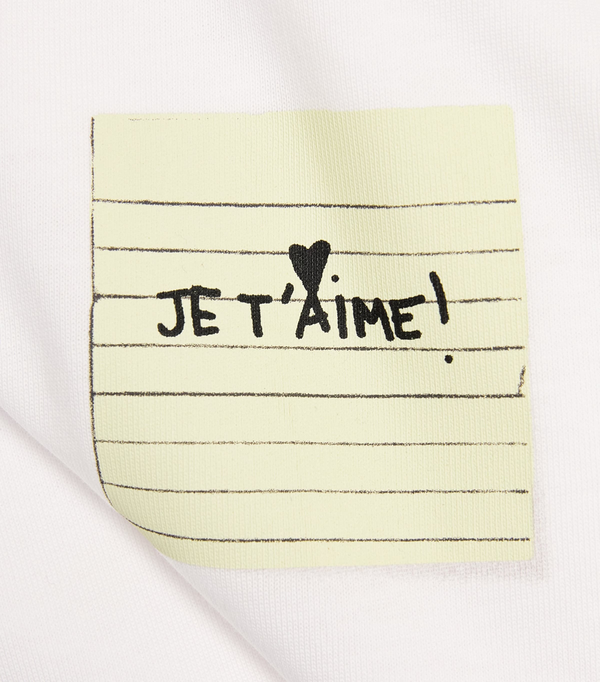 AMI Paris Mens Cotton Post It T-Shirt Blanc Image 6