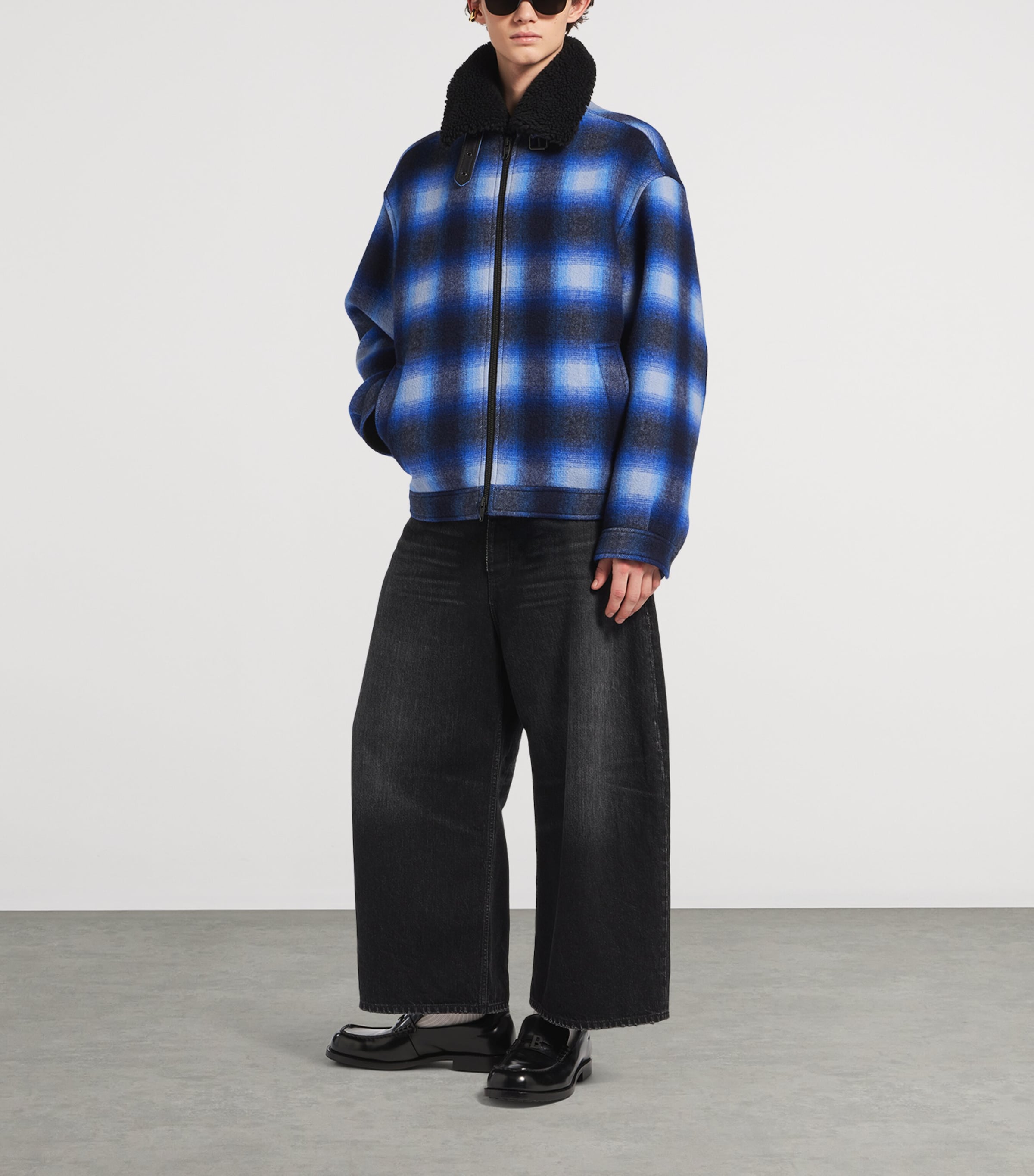 Balenciaga Mens Wool Checked Jacket Image 2
