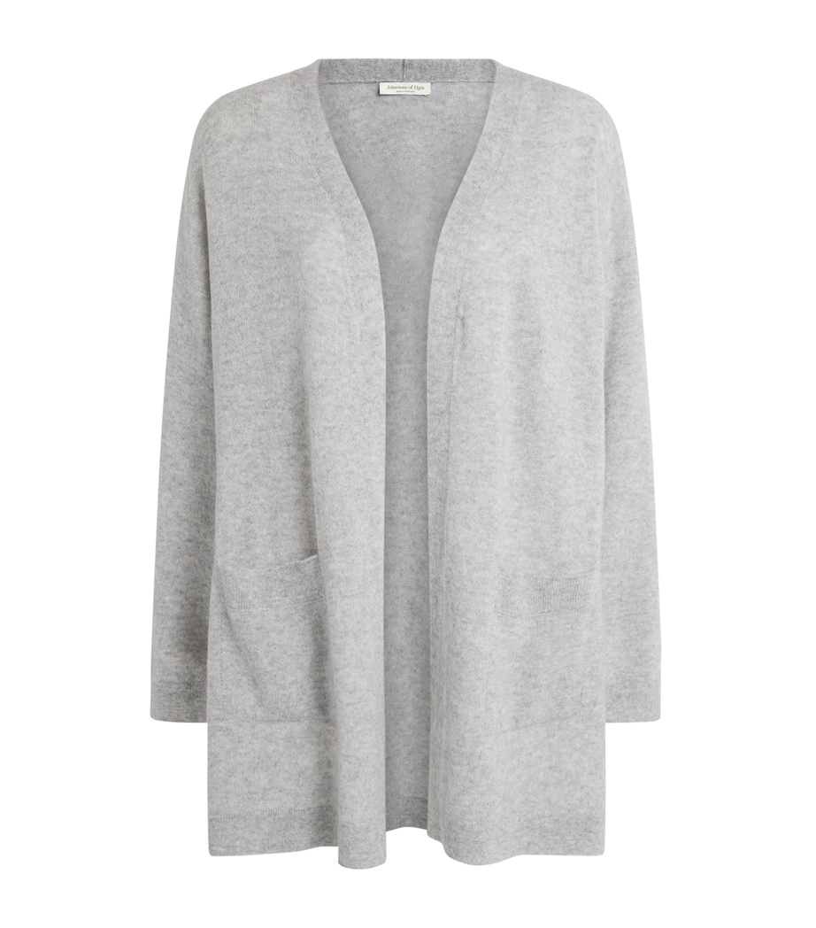 Johnstons Of Elgin Womens Cashmere Long Cardigan Pearl Image 1