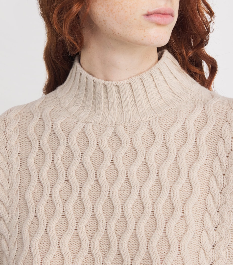 Virgin Wool High-Neck Sweater BEIGE Image 6