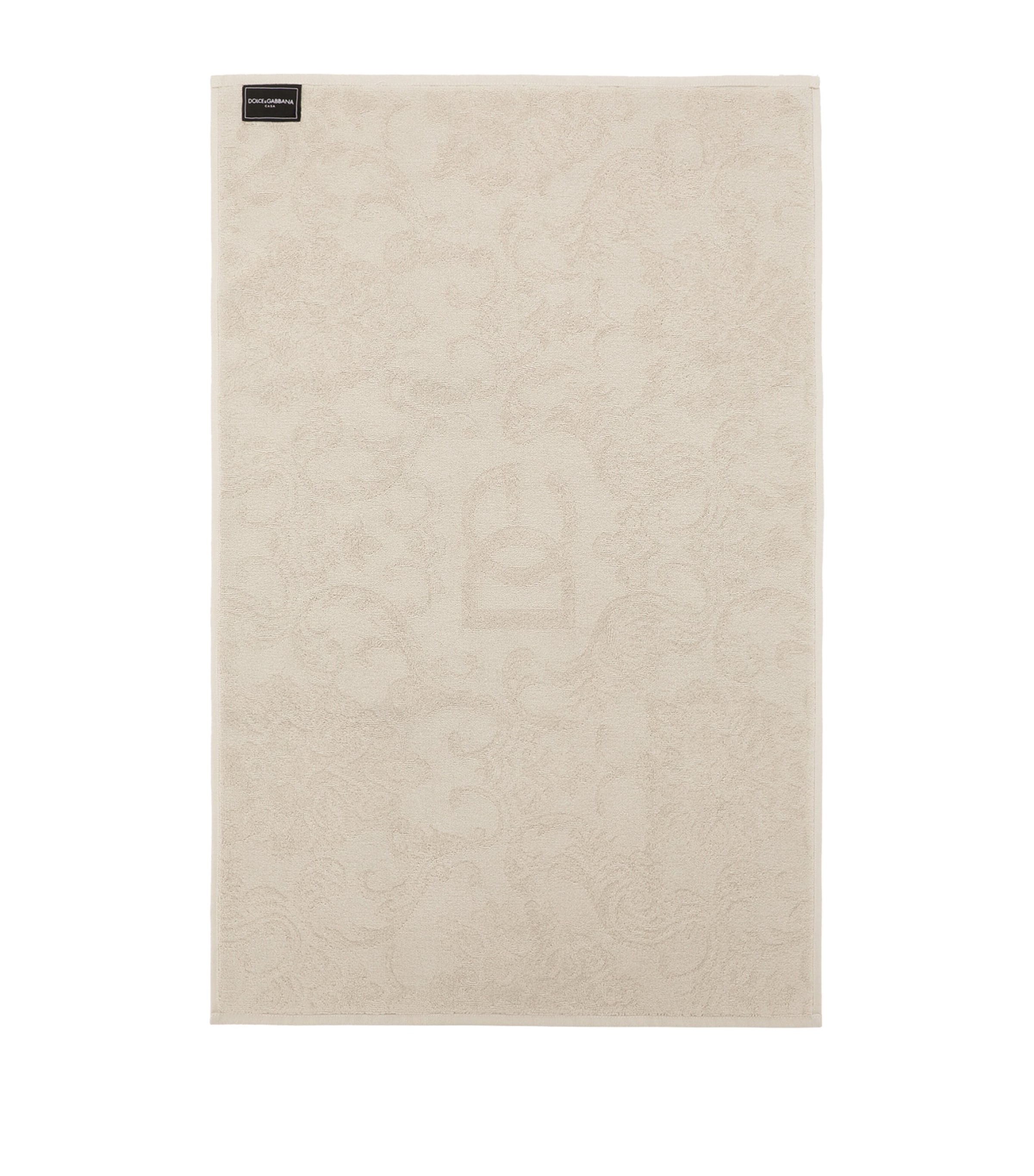 Dolce&Gabbana Casa Cotton Jacquard Bath Mat (87cm x 54cm) Beige Image 2