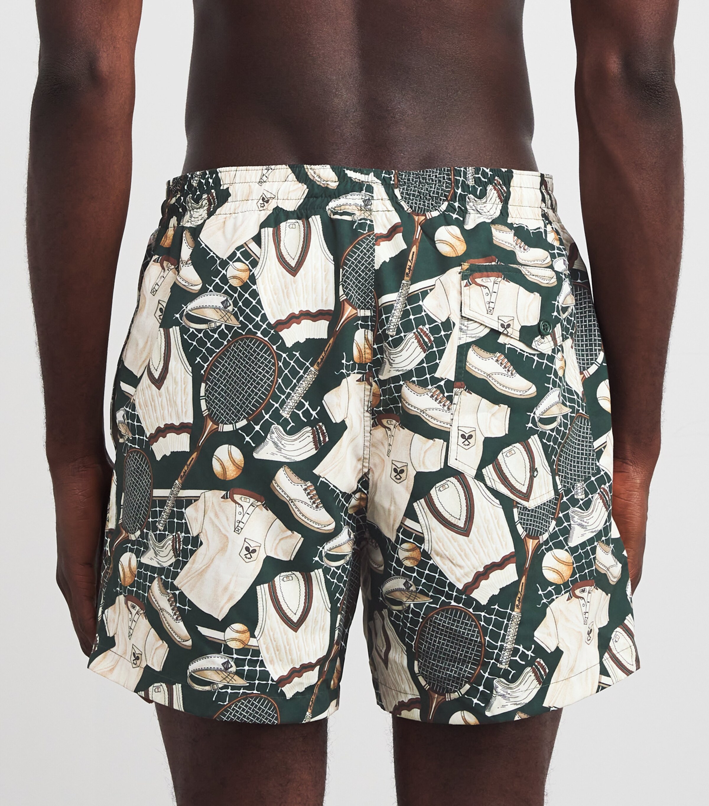 Ralph Lauren Purple Label Mens Tennis Print Amalfi Swim Shorts Green Multi Image 4