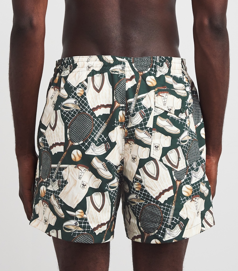 Tennis Print Amalfi Swim Shorts GREEN MULTI Image 4