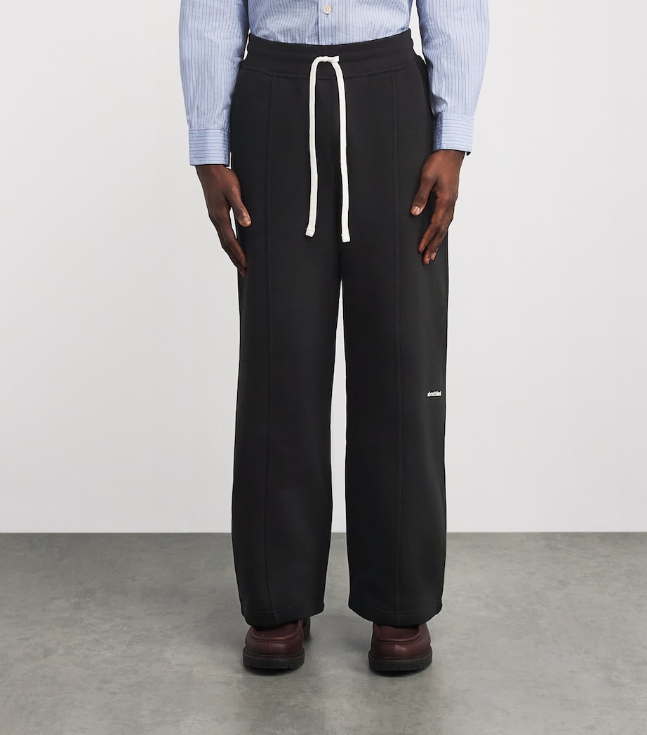 about:blank Mens Cotton Logo Wide-Leg Sweatpants Black Image 3