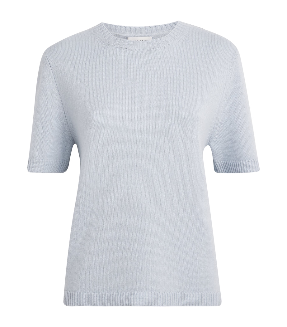 Soft Goat Womens Cashmere Oversized Short-Sleeve Sweater Ice Blue Image 1