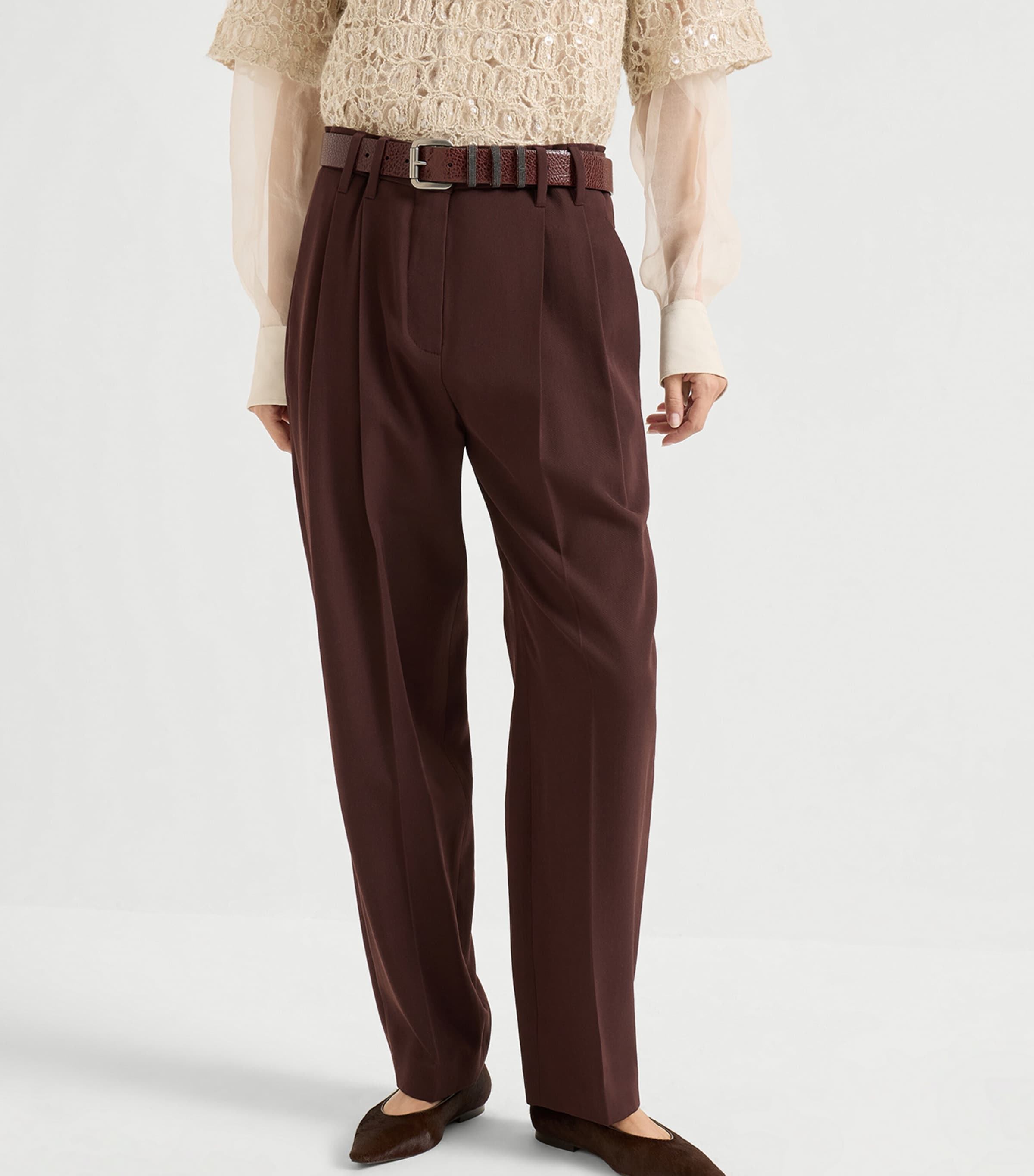 Virgin Wool-Cotton Slouchy Trousers C4243 Image 2