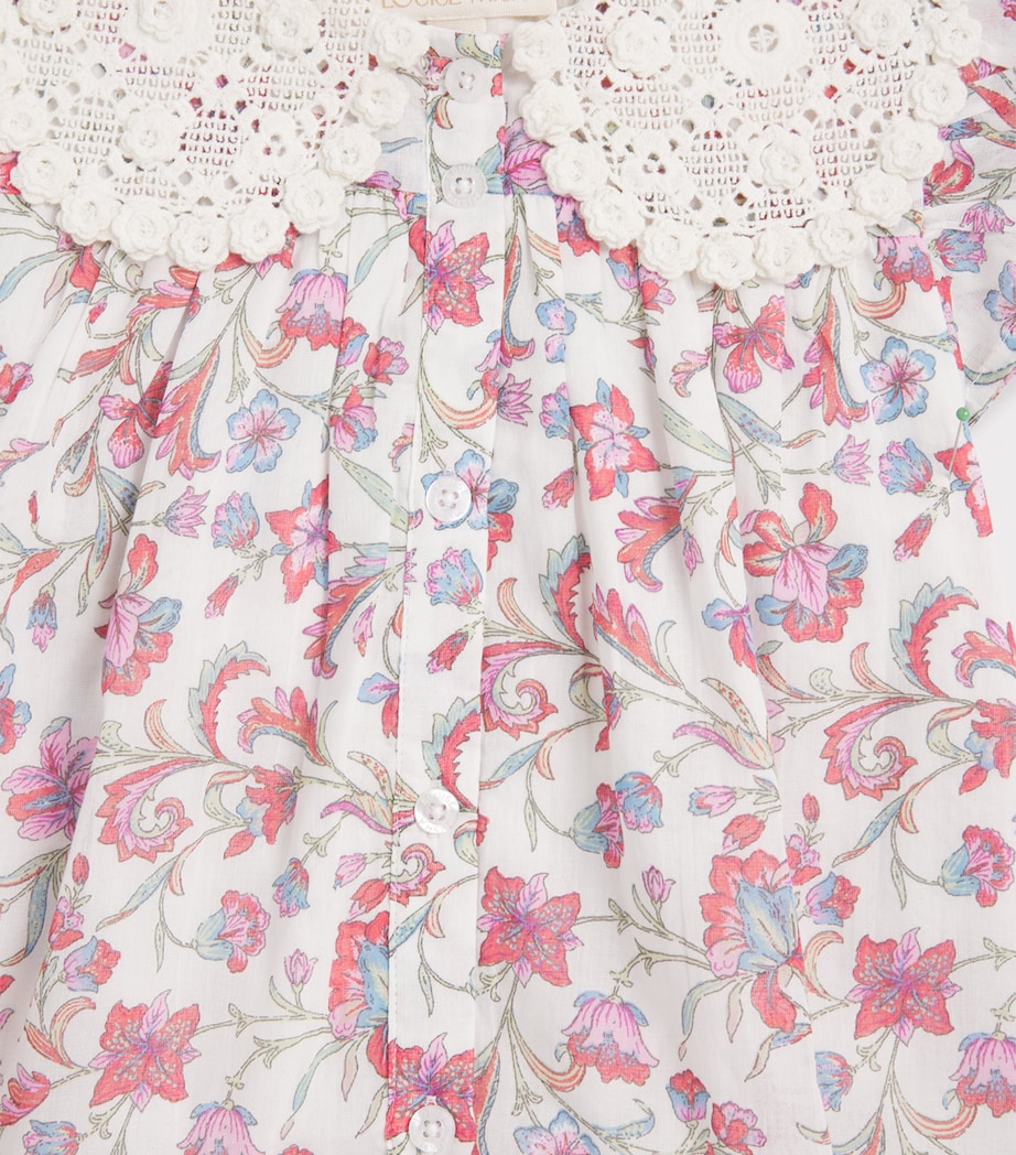 Louise Misha Cotton Floral Vaina Dress (2-10 Years) Cream Floral Haven Image 3
