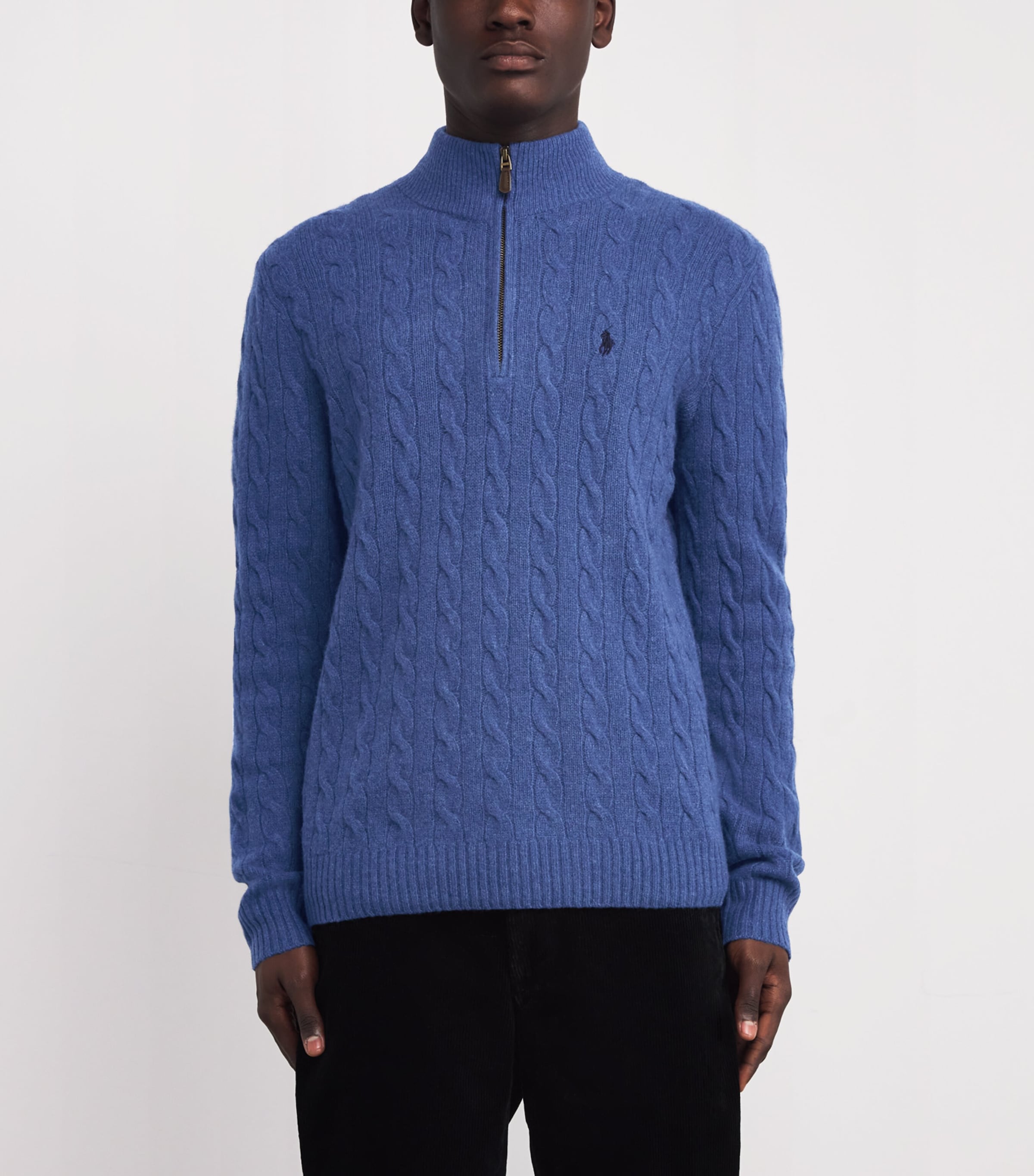 Wool-Cashmere Quarter-Zip Sweater NAVY Image 3
