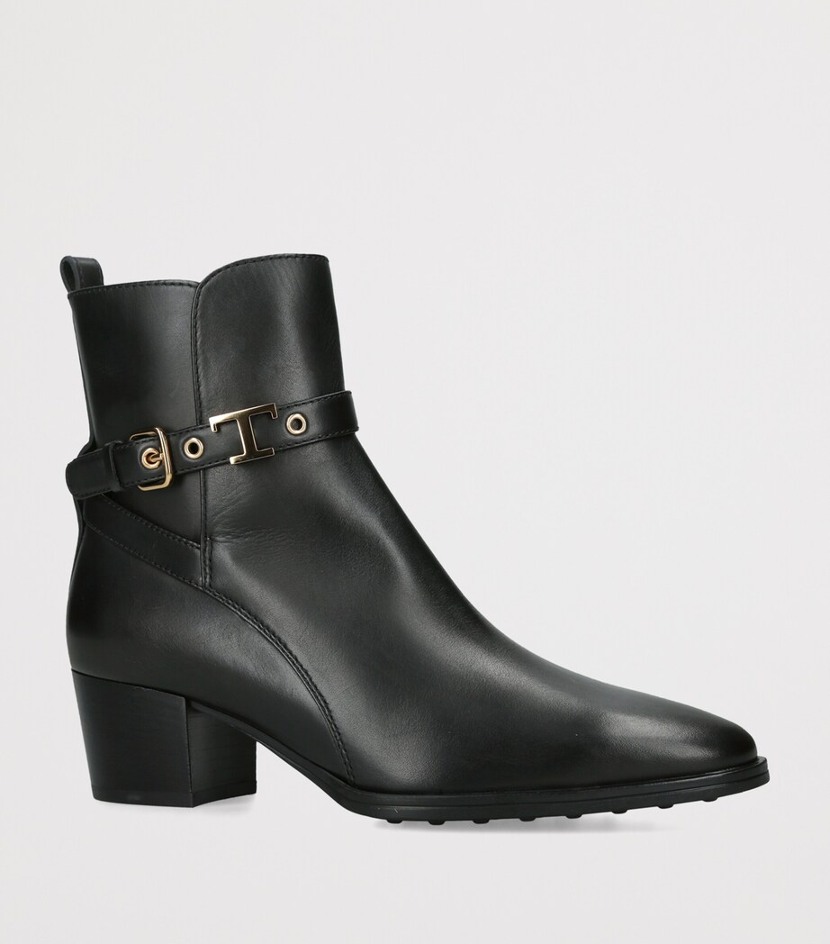 Tod's Leather Gomma Ankle Boots Black Image 3