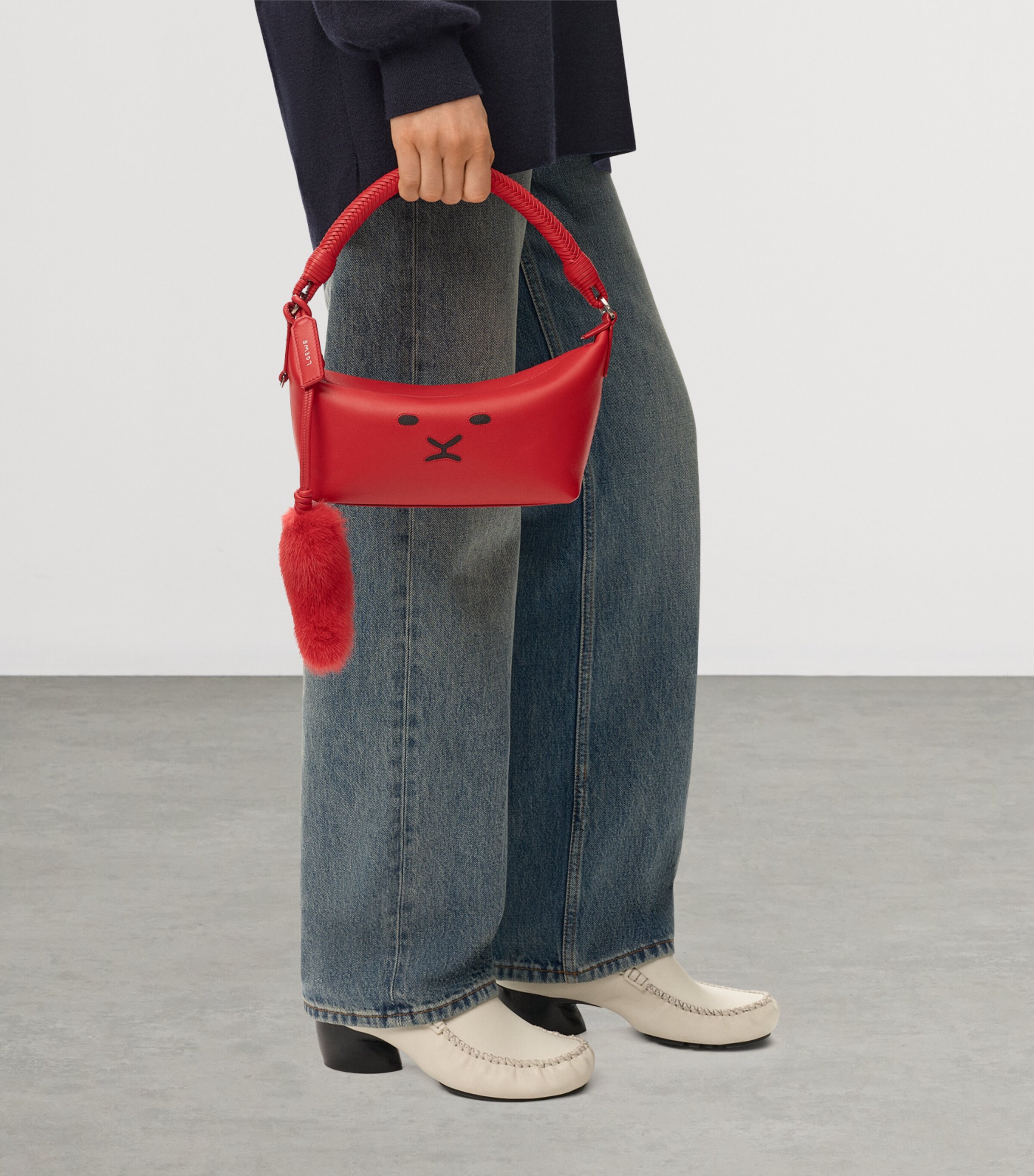 LOEWE Leather Cala 180 Top-Handle Bag Red Image 9