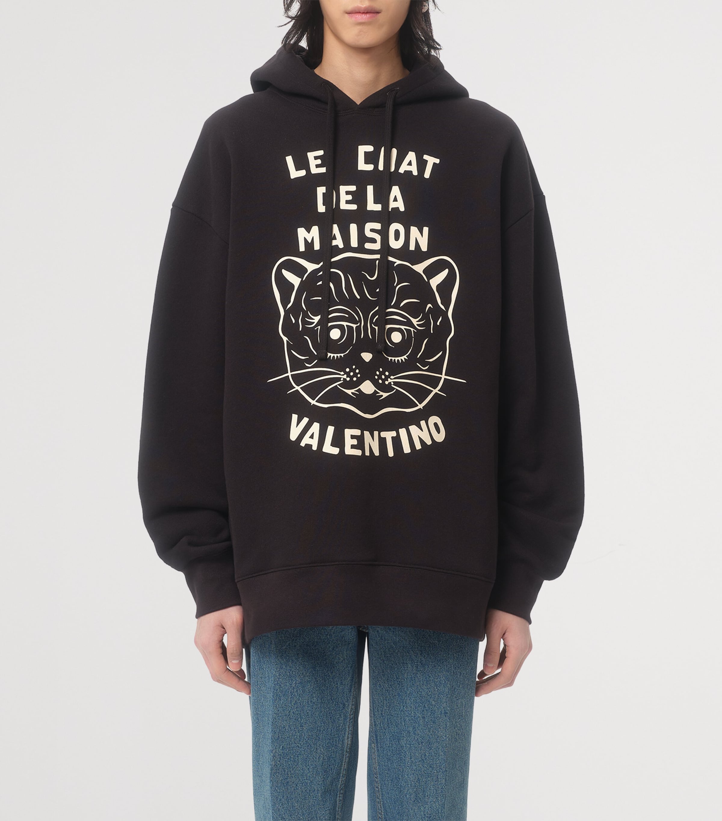 Valentino Cotton Jersey Le Chat de La Maison Hoodie | Harrods US