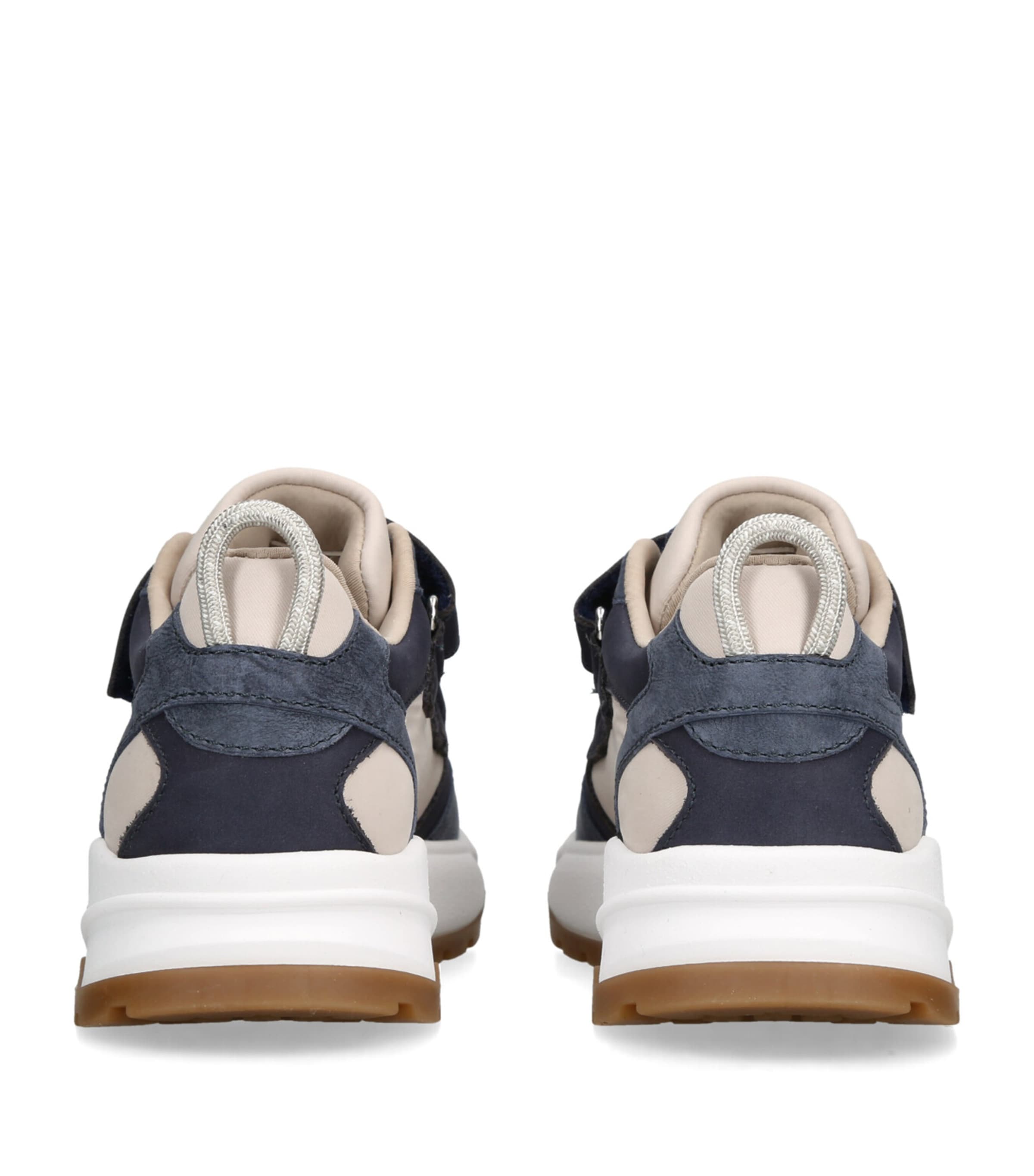 Brunello Cucinelli Kids Leather Velcro-Strap Sneakers Blue Other Image 2