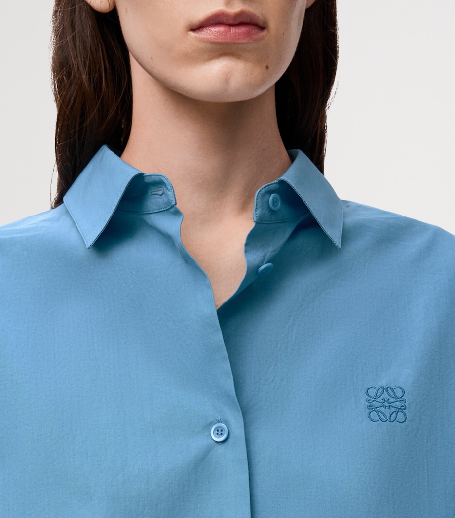LOEWE Womens Cotton Cropped Shirt Blue Image 6