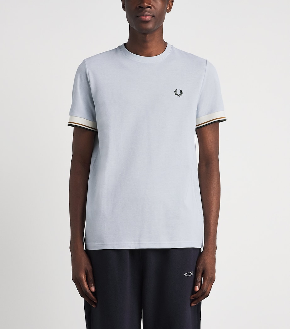 Fred Perry Mens Cotton Twin Tipped T-Shirt Dusky Blue Image 4