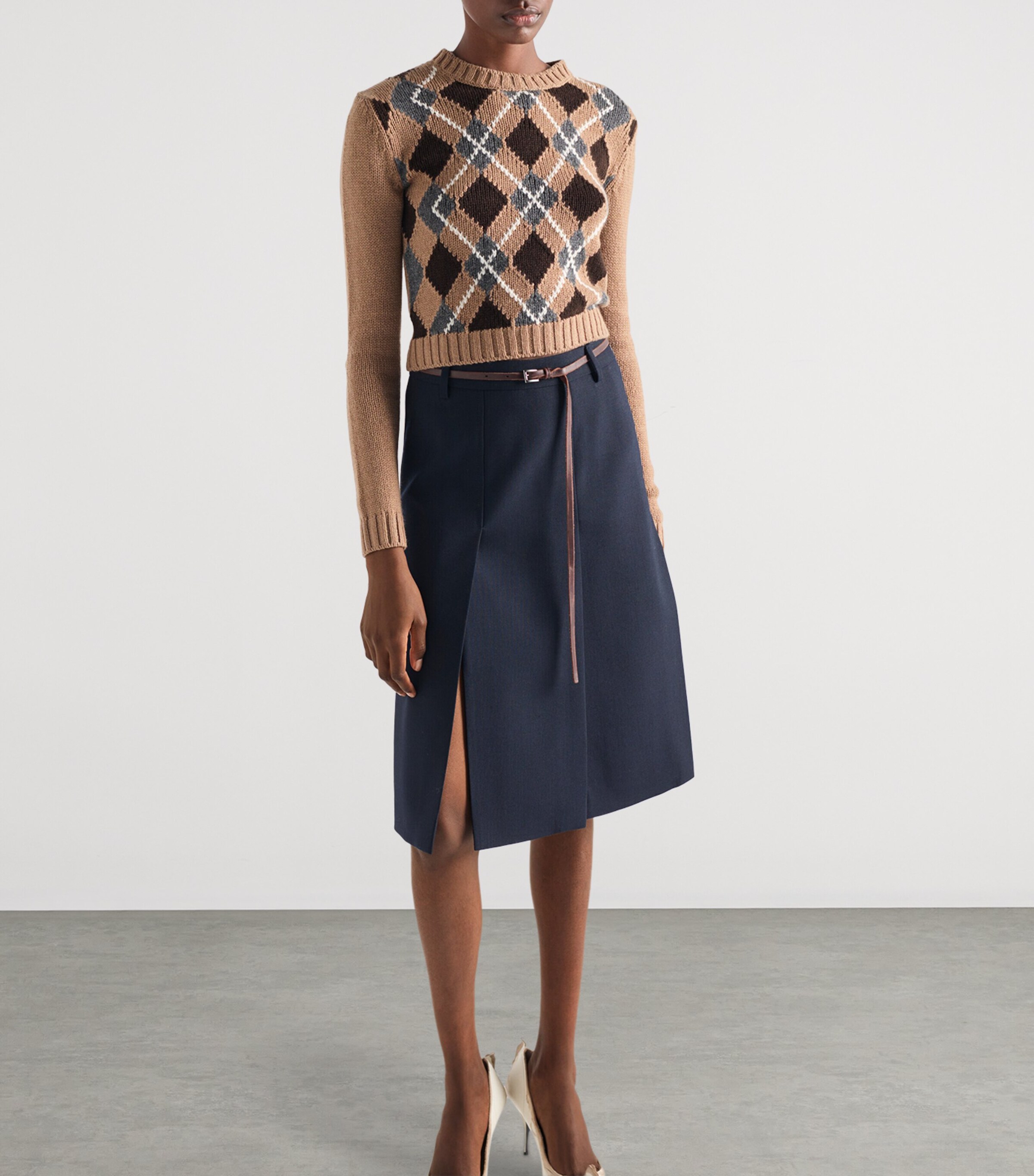 Cashmere Argyle Sweater F0040 Image 6