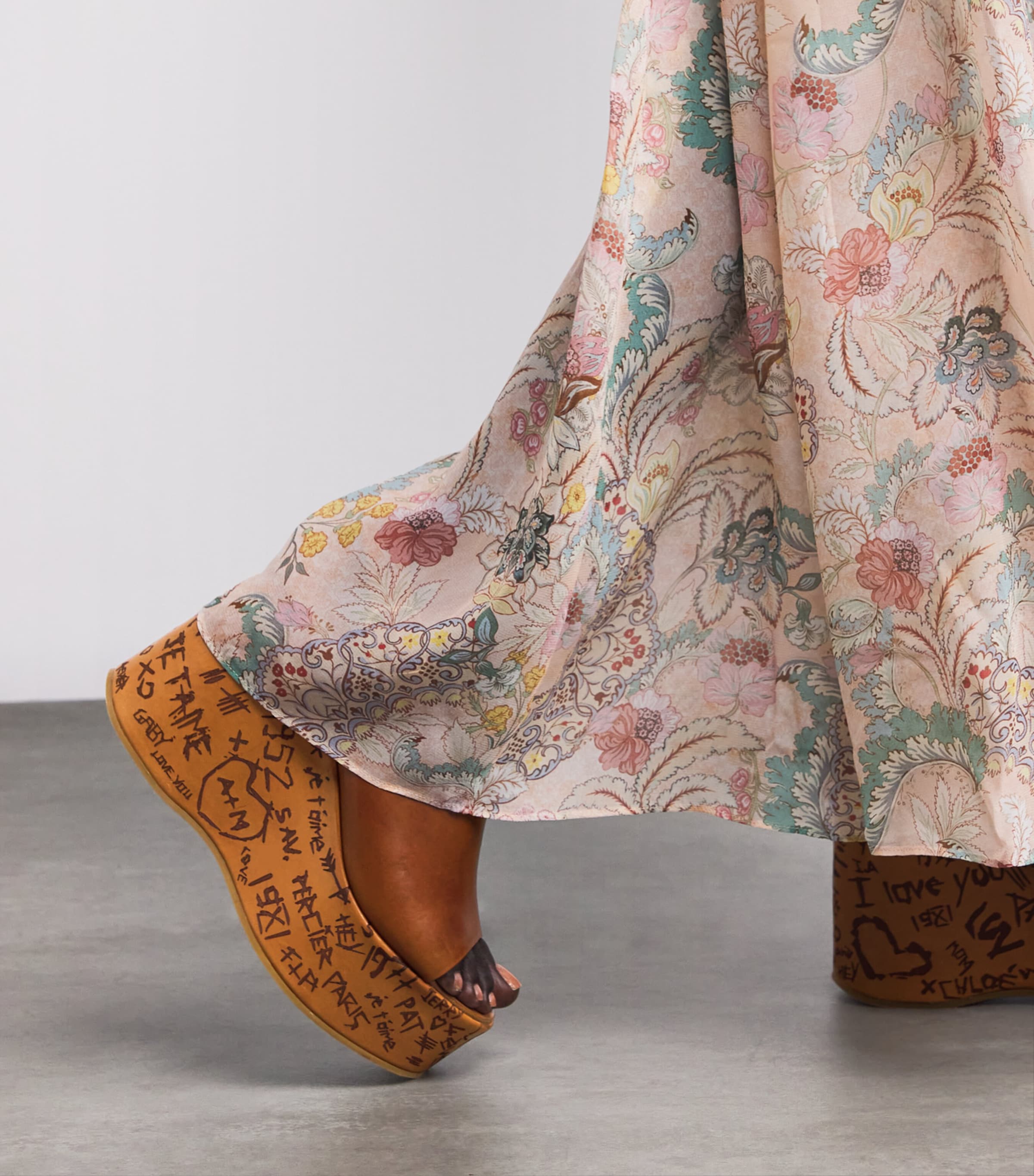 Chloé Beige Maxime Wedge Sandals 135 | Harrods US