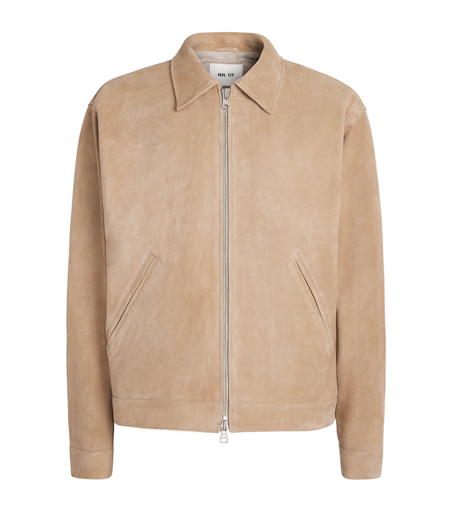 NN.07 Mens Goat Suede Petrus Jacket Khaki Stone Image 1