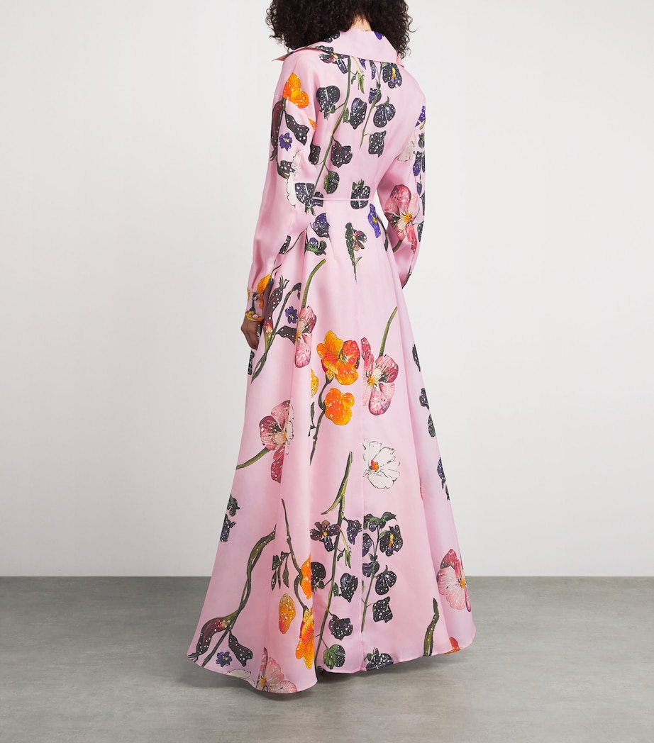 LEO LIN Womens Silk Floral Josephine Maxi Gown Wildbloom Image 4