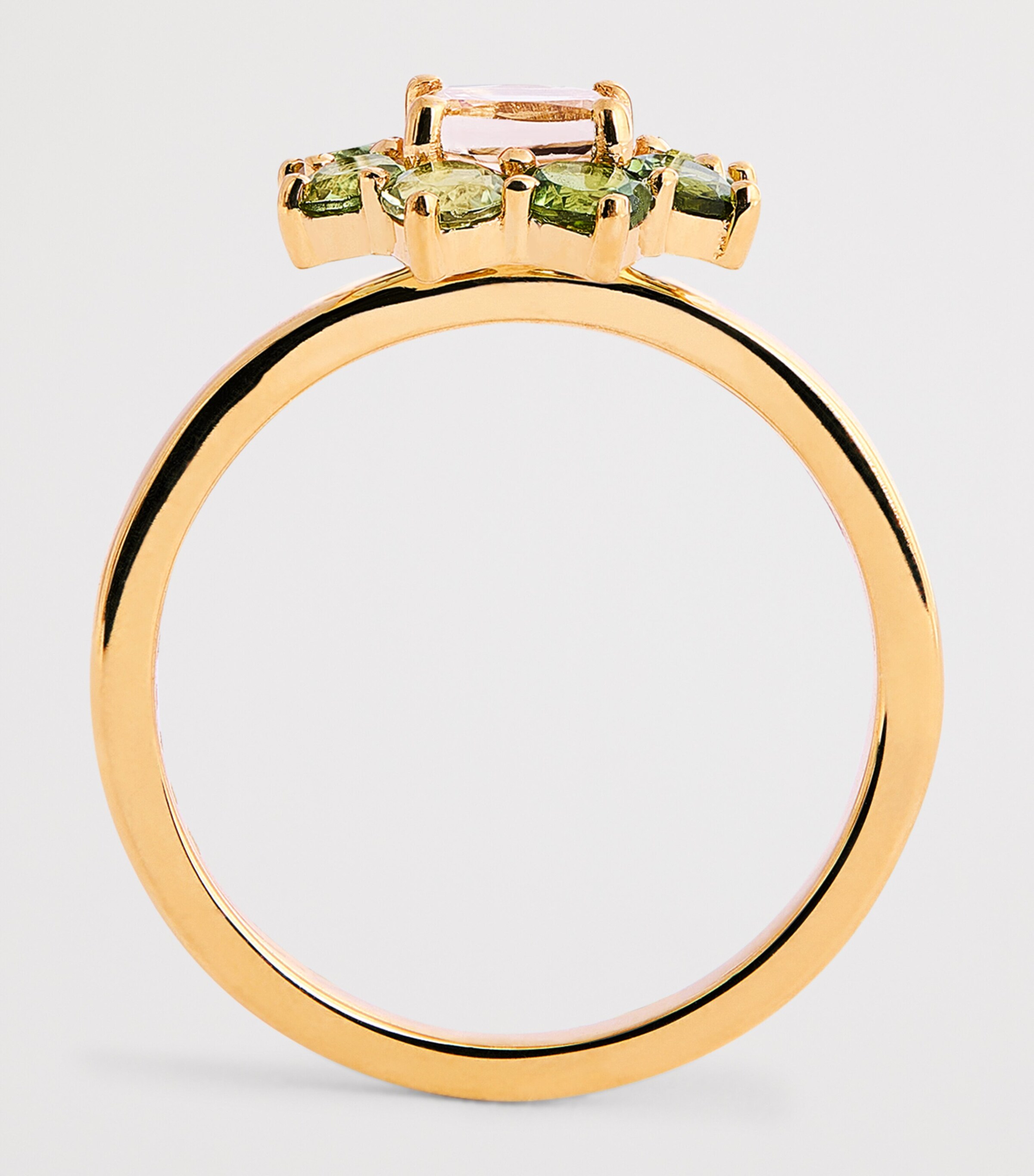 Yellow Gold and Tourmaline Flower Ring YELLOW GOLD Image 3