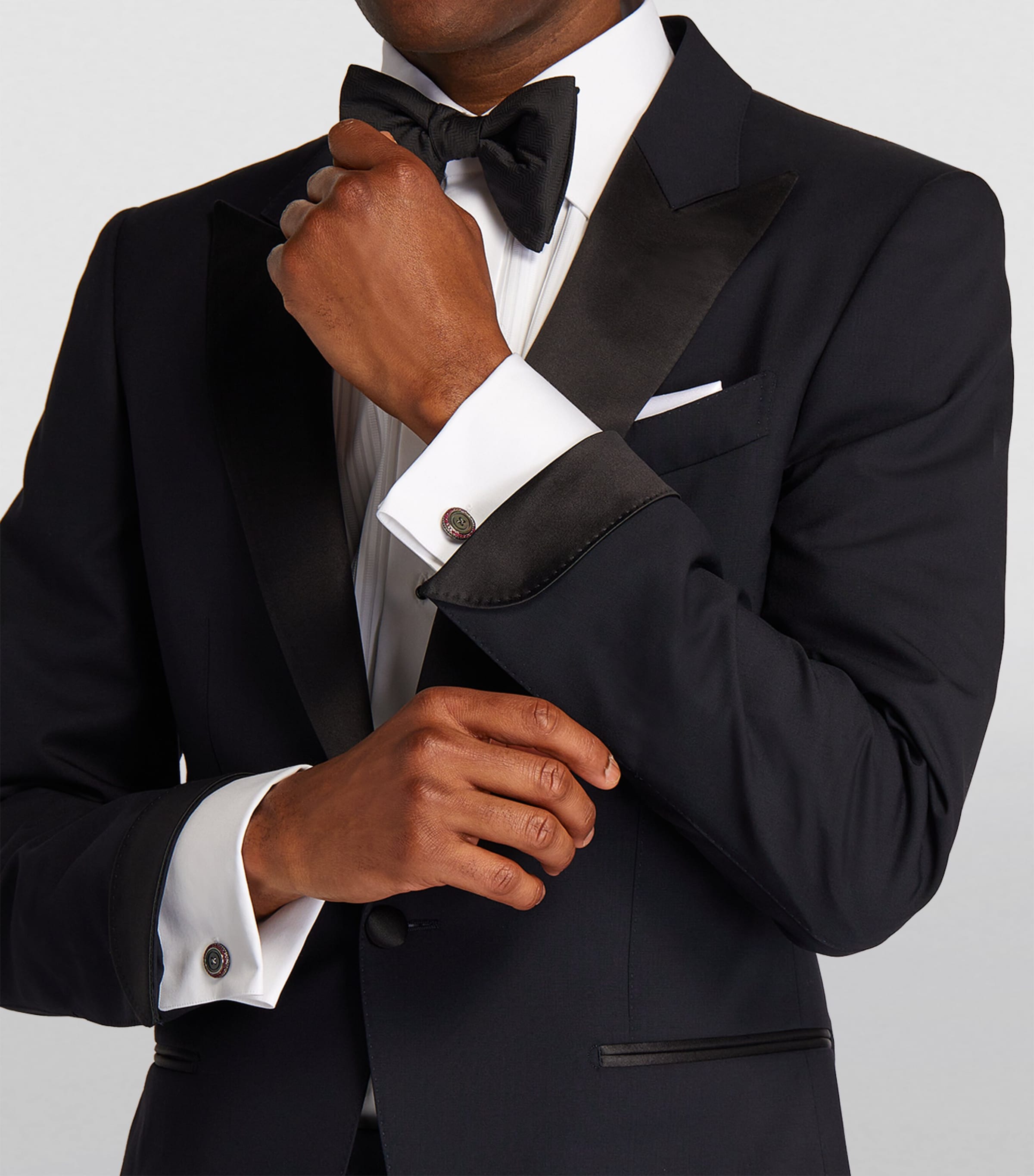 Stainless Steel and Ruby Button Cufflinks SILVER/ RED Image 5