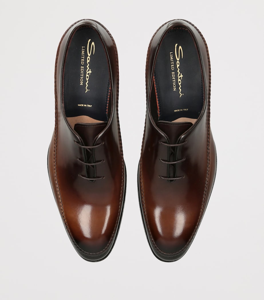 Leather Stitched Oxford Shoes BROWN Image 4