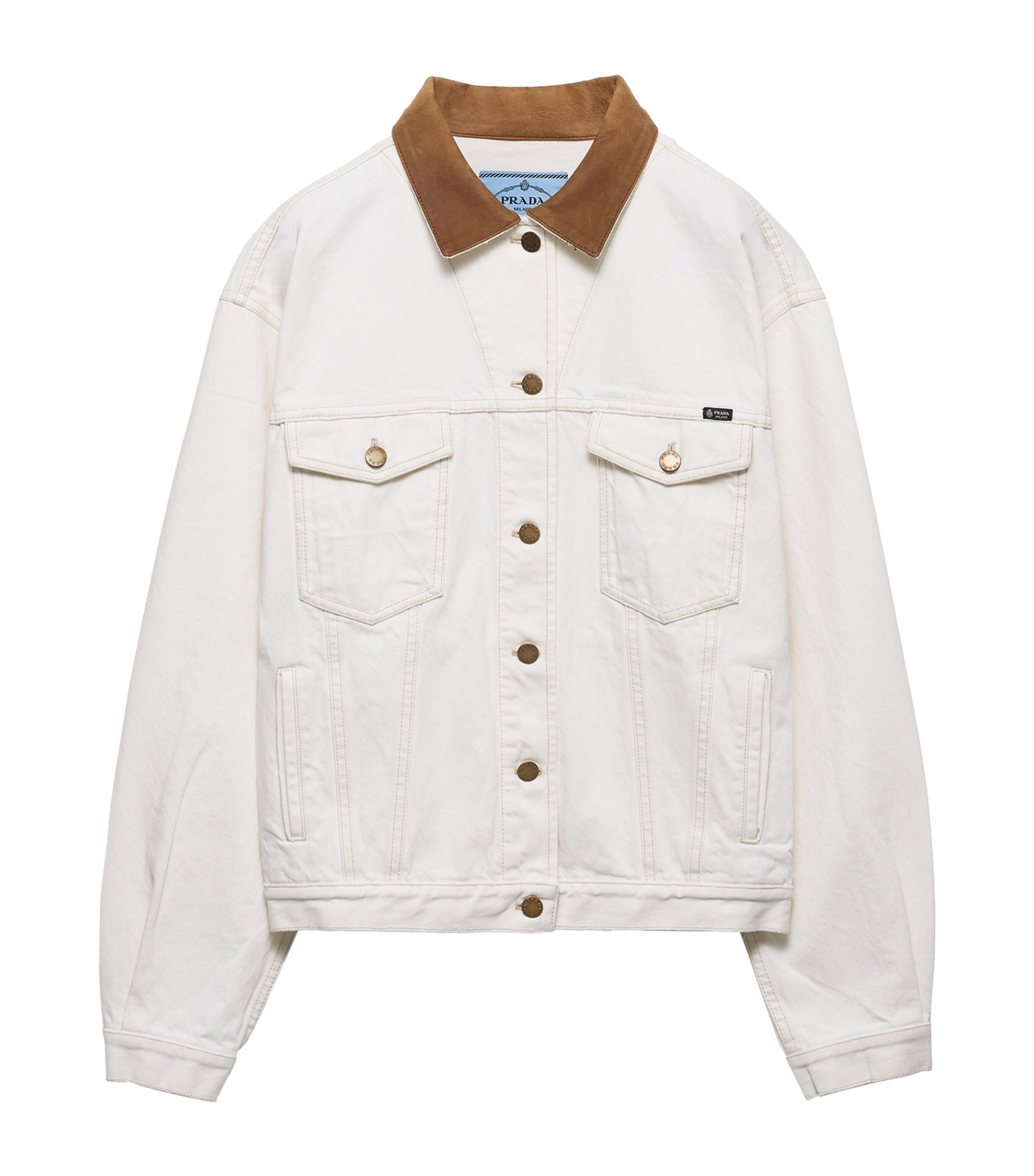 Prada Blouson Denim Jacket White