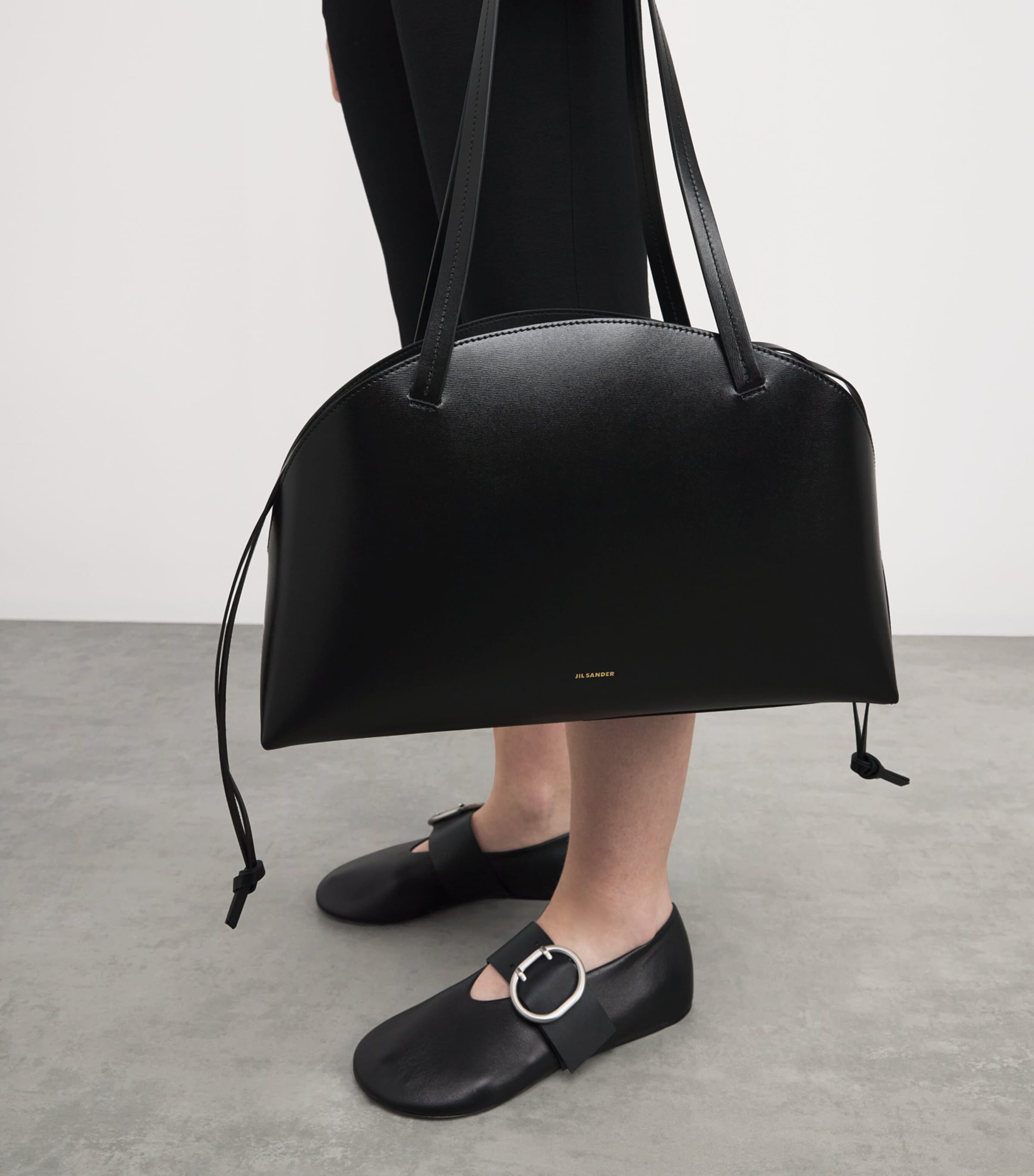 Jil Sander Medium Leather Curve Shoulder Bag | Harrods US