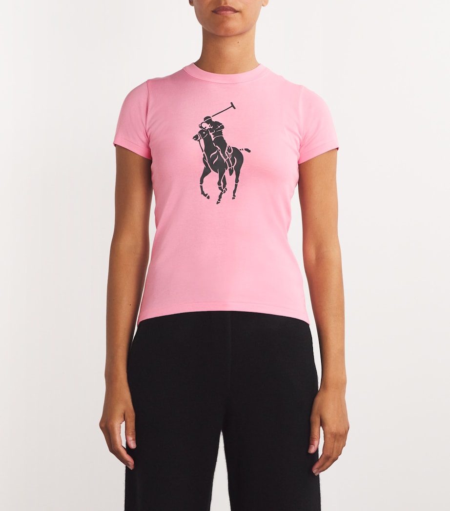 Cotton Polo Pony T-Shirt COURSE PINK Image 3