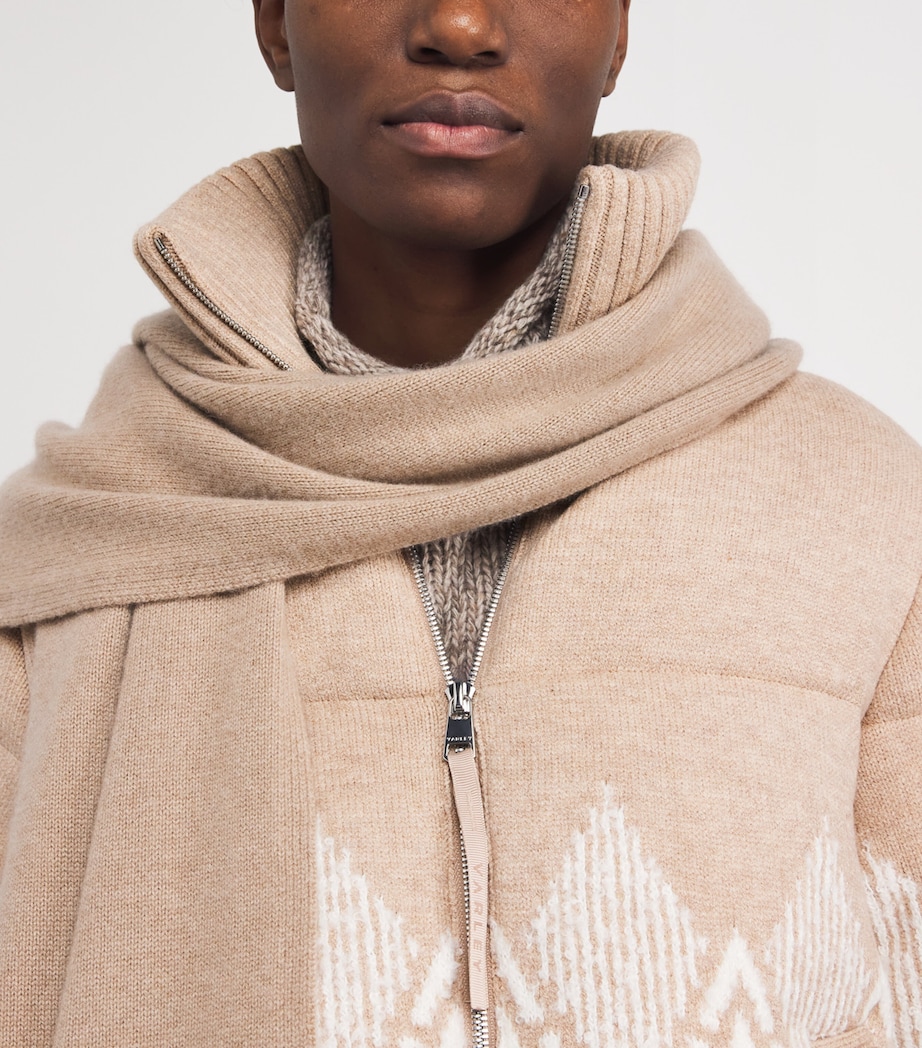 Brushed Fair Isle Belinda Puffer Jacket LIGHT TAUPE Image 6