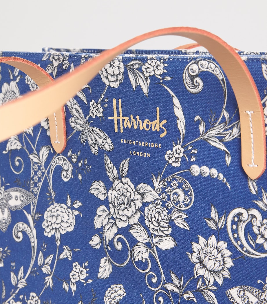 Harrods Large Cotton Butterfly Tote Bag Print Image 5