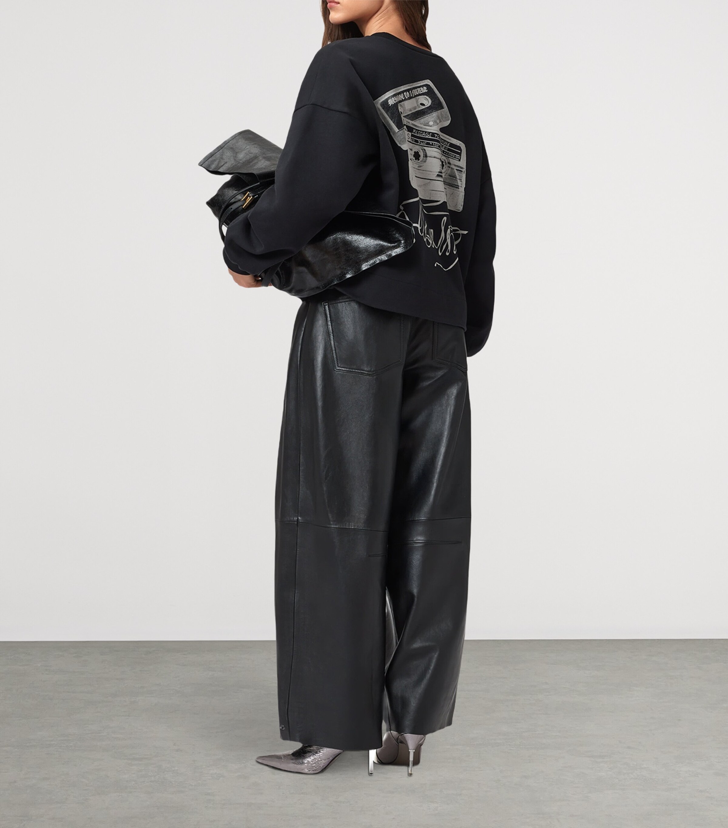 (取寄) オールセインツ レディース リール リラ スウェット AllSaints women Reel Lila Sweat Washed Black AllSaints Black Reel Print Lila Sweatshirt | Harrods US