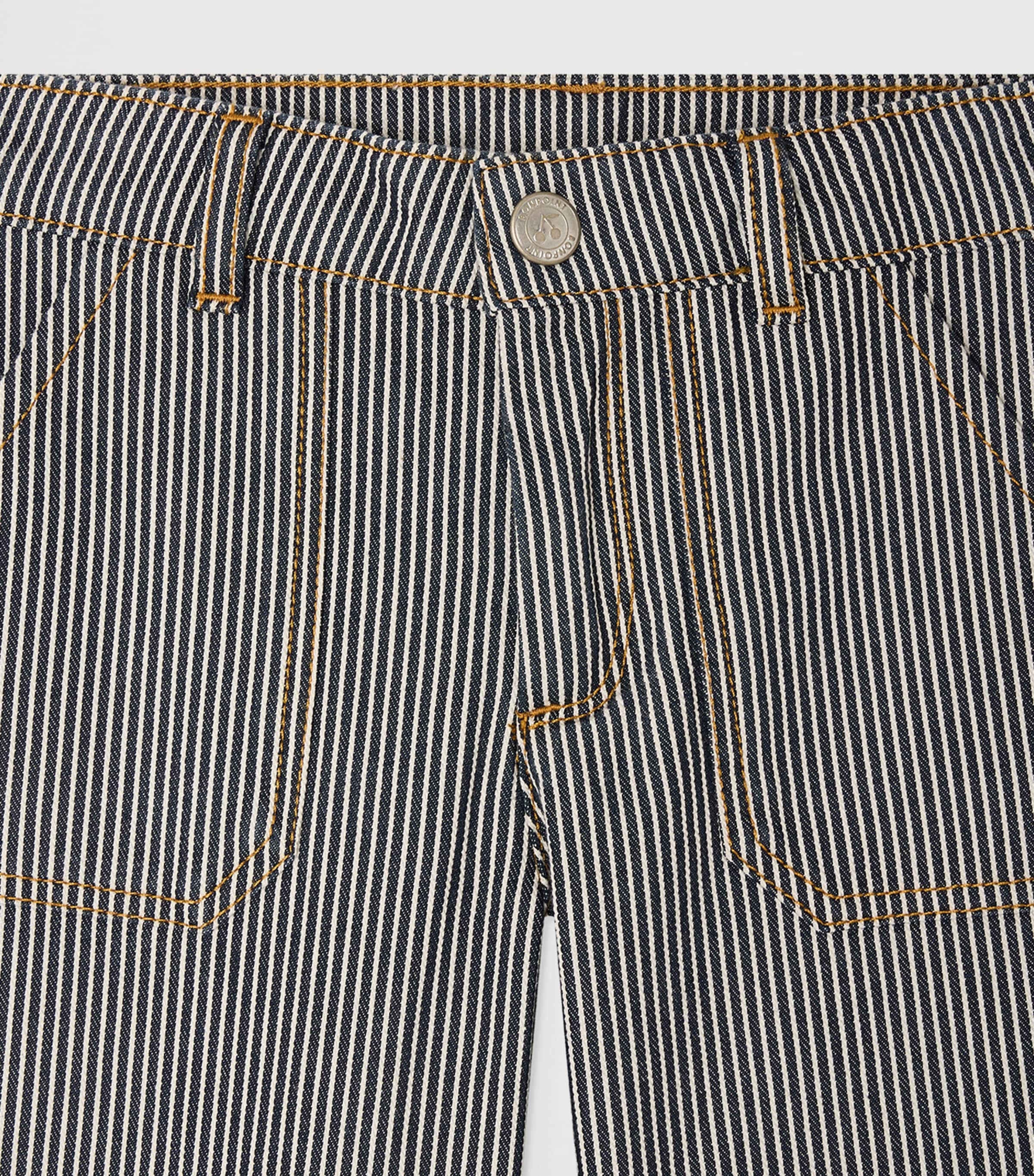 Bonpoint Cotton Stripe Jingle Jeans (10-14 Years) Ra Faux Noir Image 3