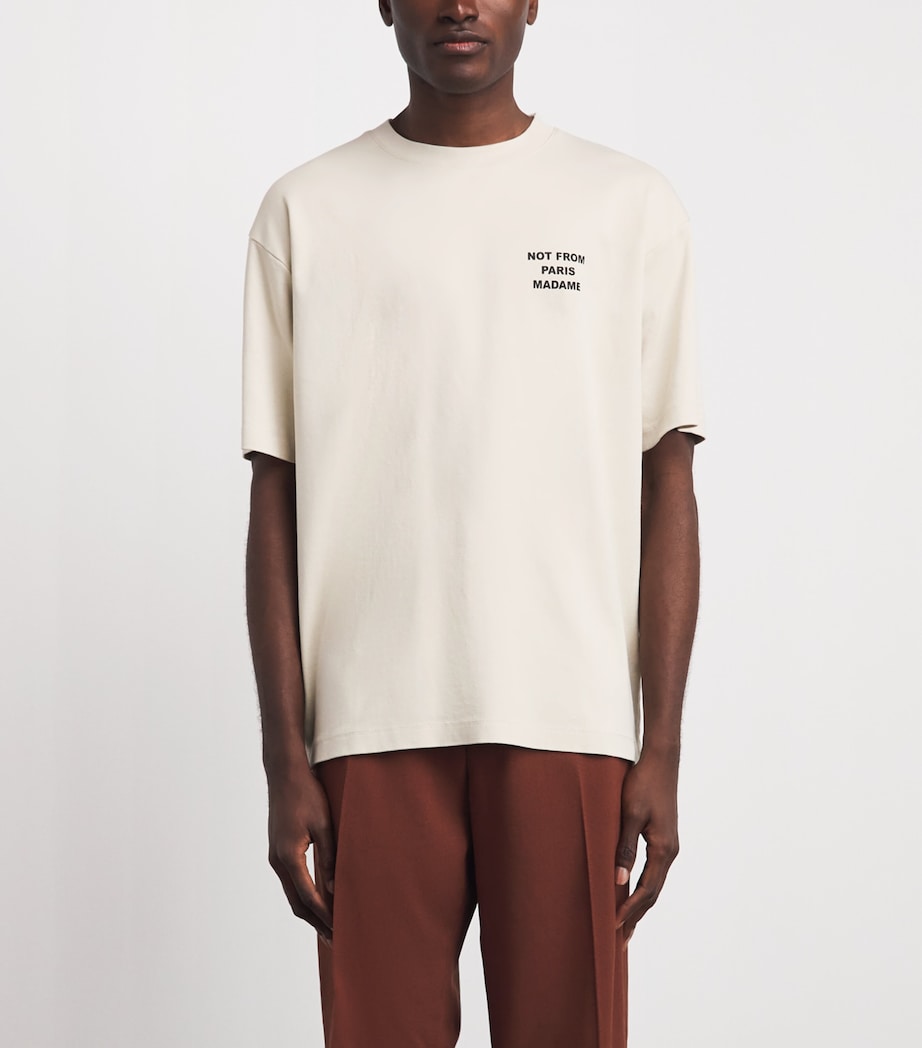 Drôle de Monsieur Mens Cotton Slogan T-Shirt Mastic Image 4