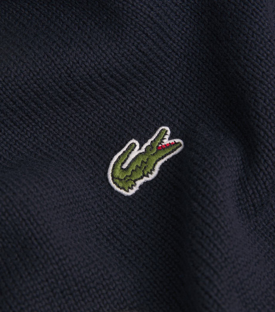 Lacoste Mens Cotton Racket Jacquard Sweater Vest Navy Image 6