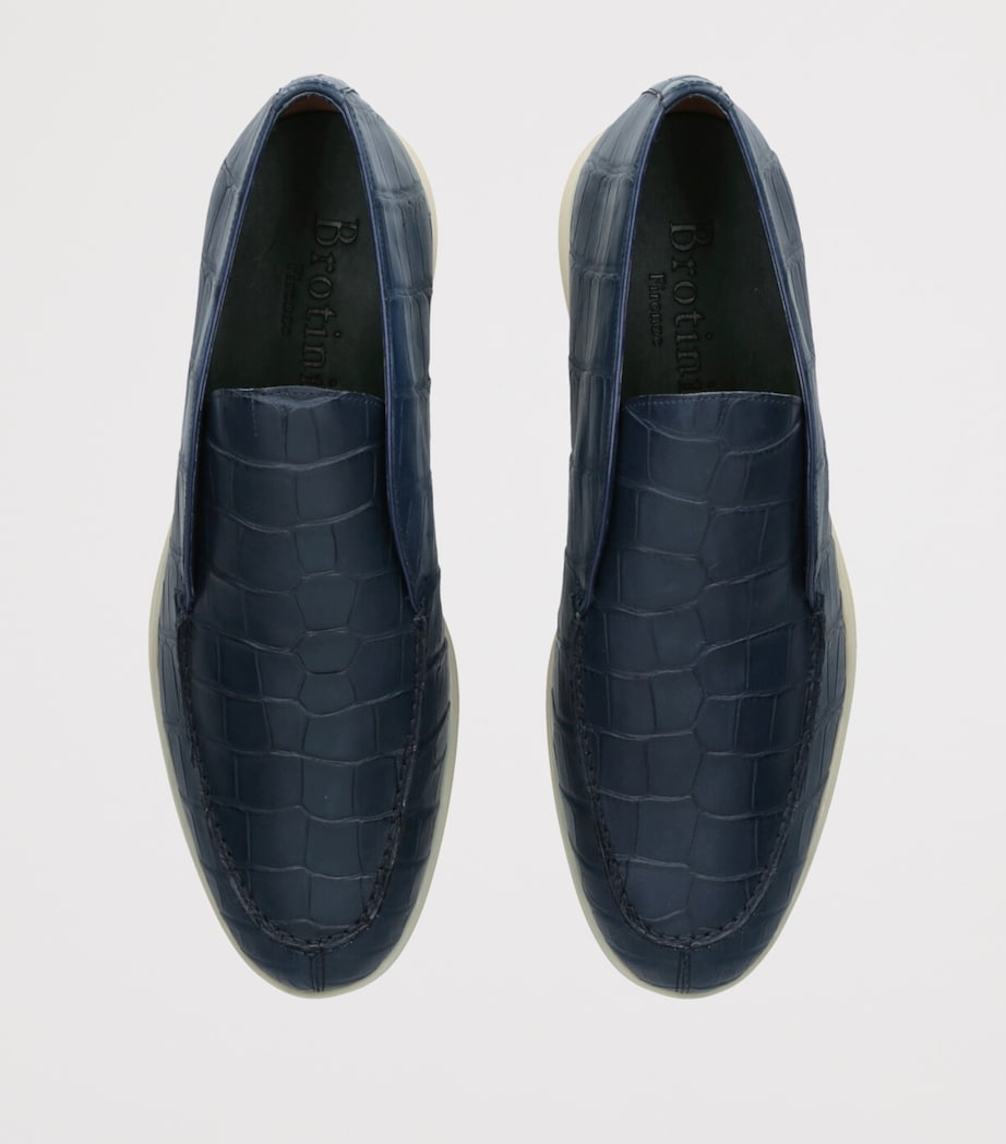Alligator Skin Ankle Boots NAVY Image 4