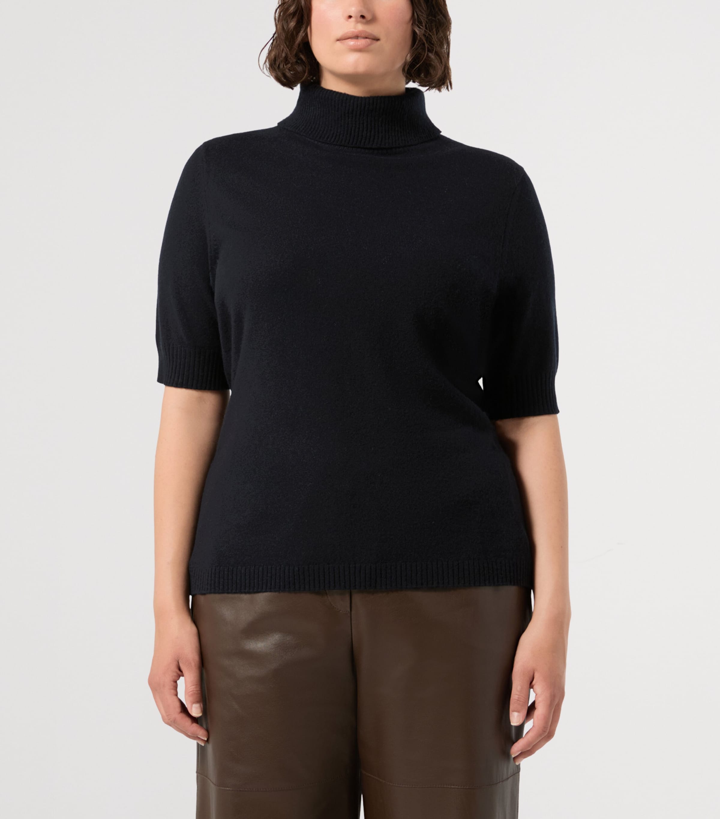 Marina Rinaldi Womens Cashmere Short-Sleeve Sweater Midnightblue Image 3