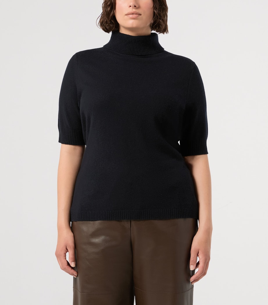 Marina Rinaldi Womens Cashmere Short-Sleeve Sweater Midnightblue Image 3