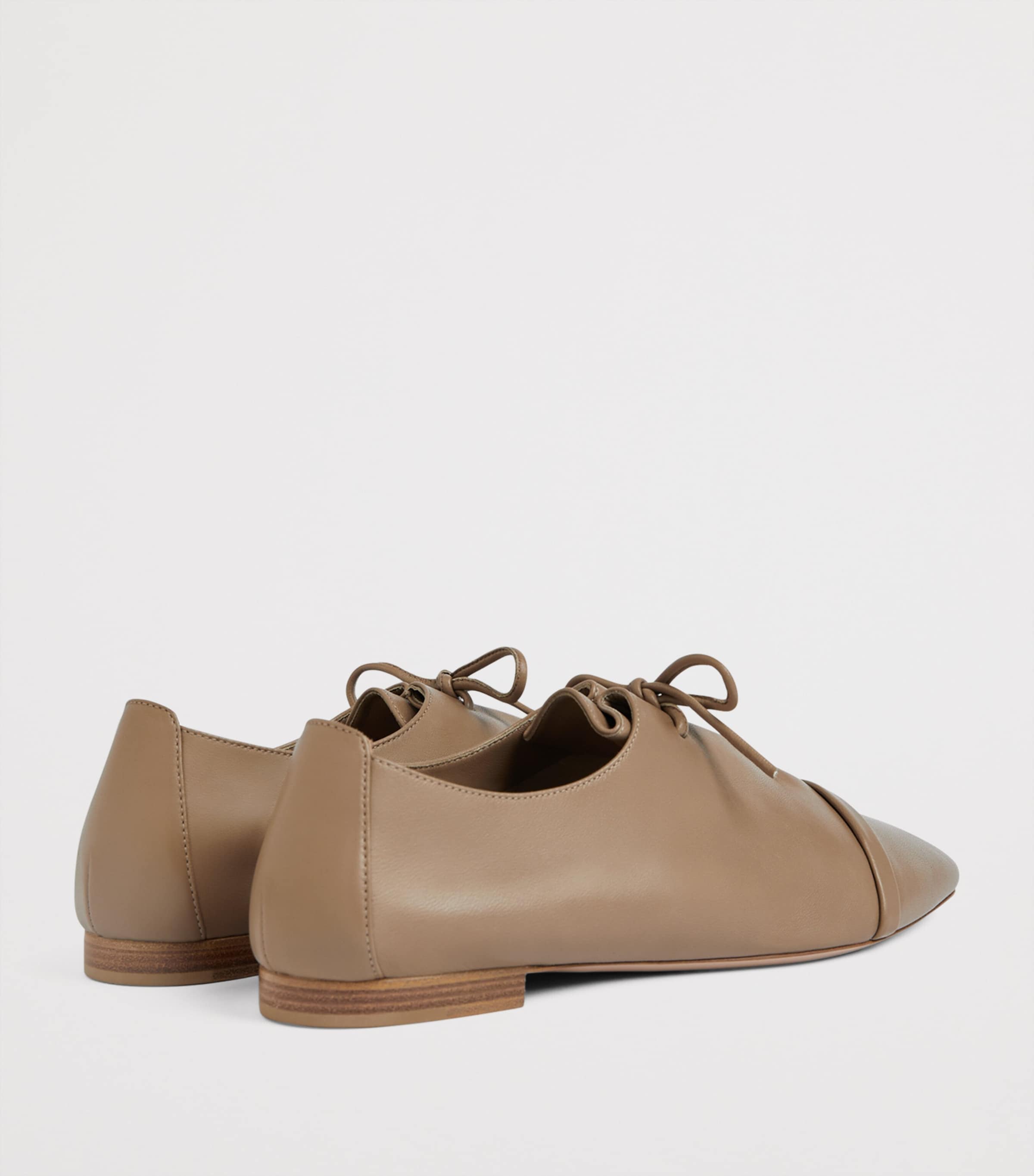 Nappa Leather Lace-Up Jean Flats TAUPE Image 4