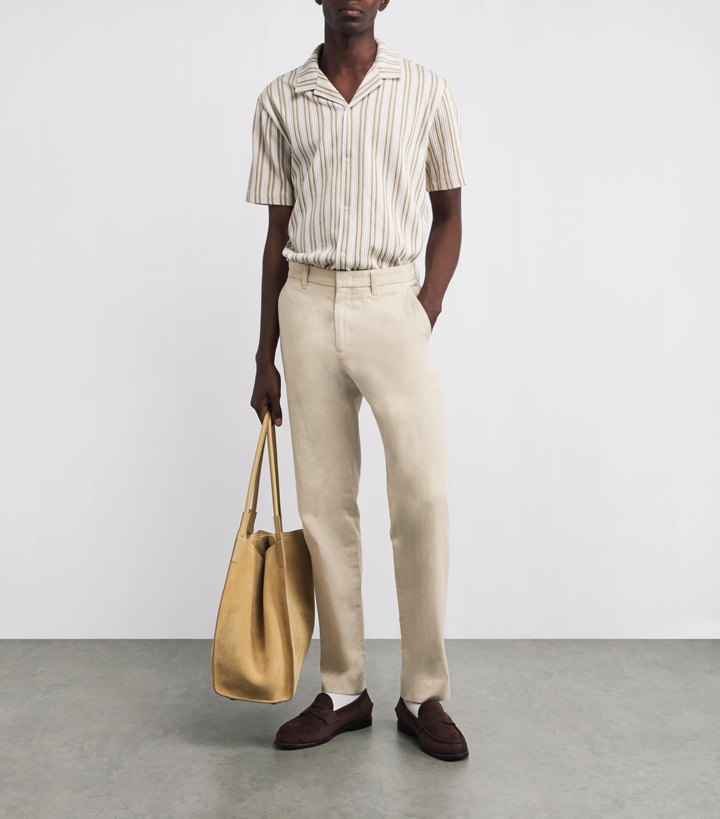 Cotton Owen Straight Trousers COYOTE-259CYT Image 2