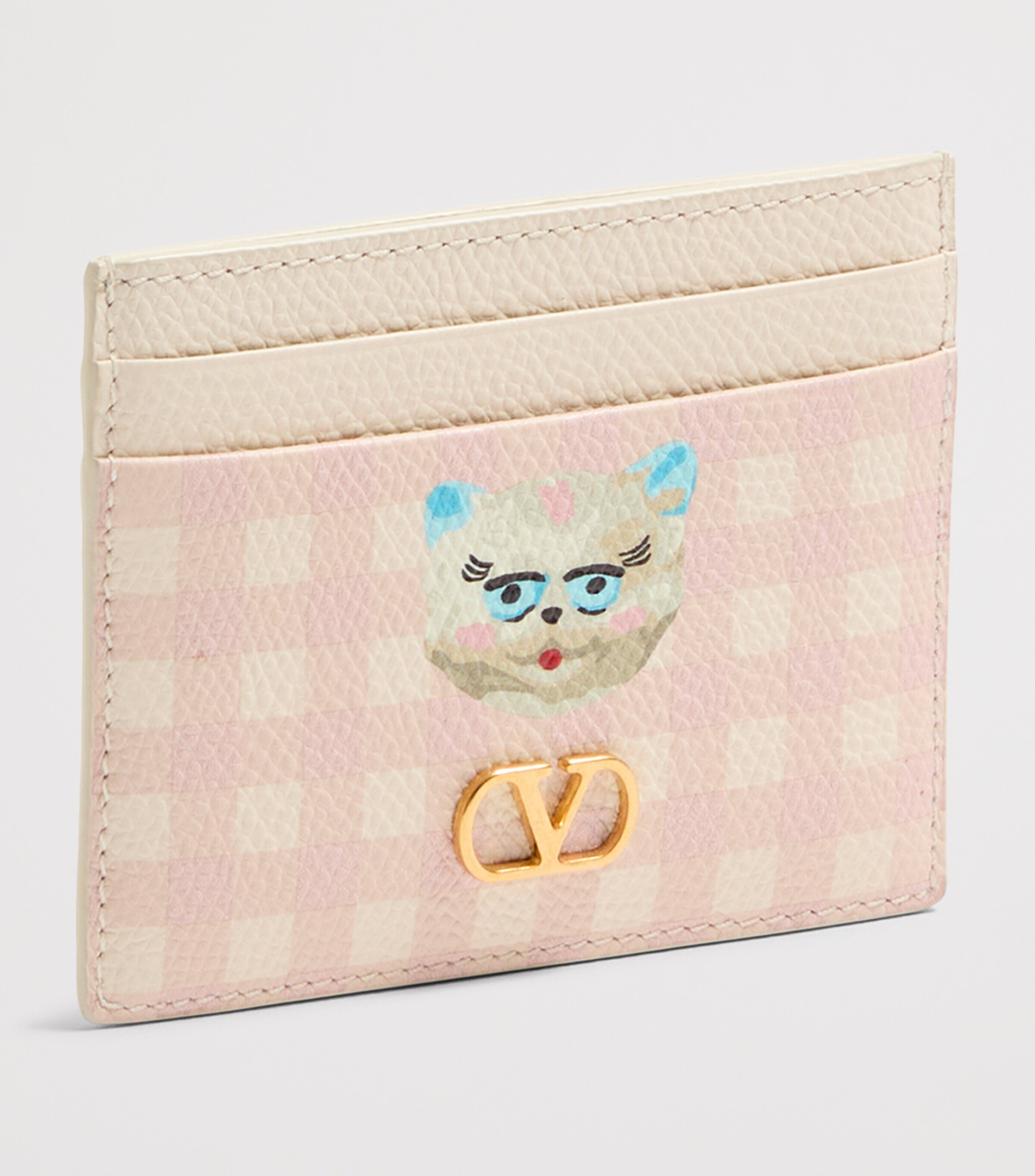 Grained Leather VLogo Signature Card Holder 9PK Image 2