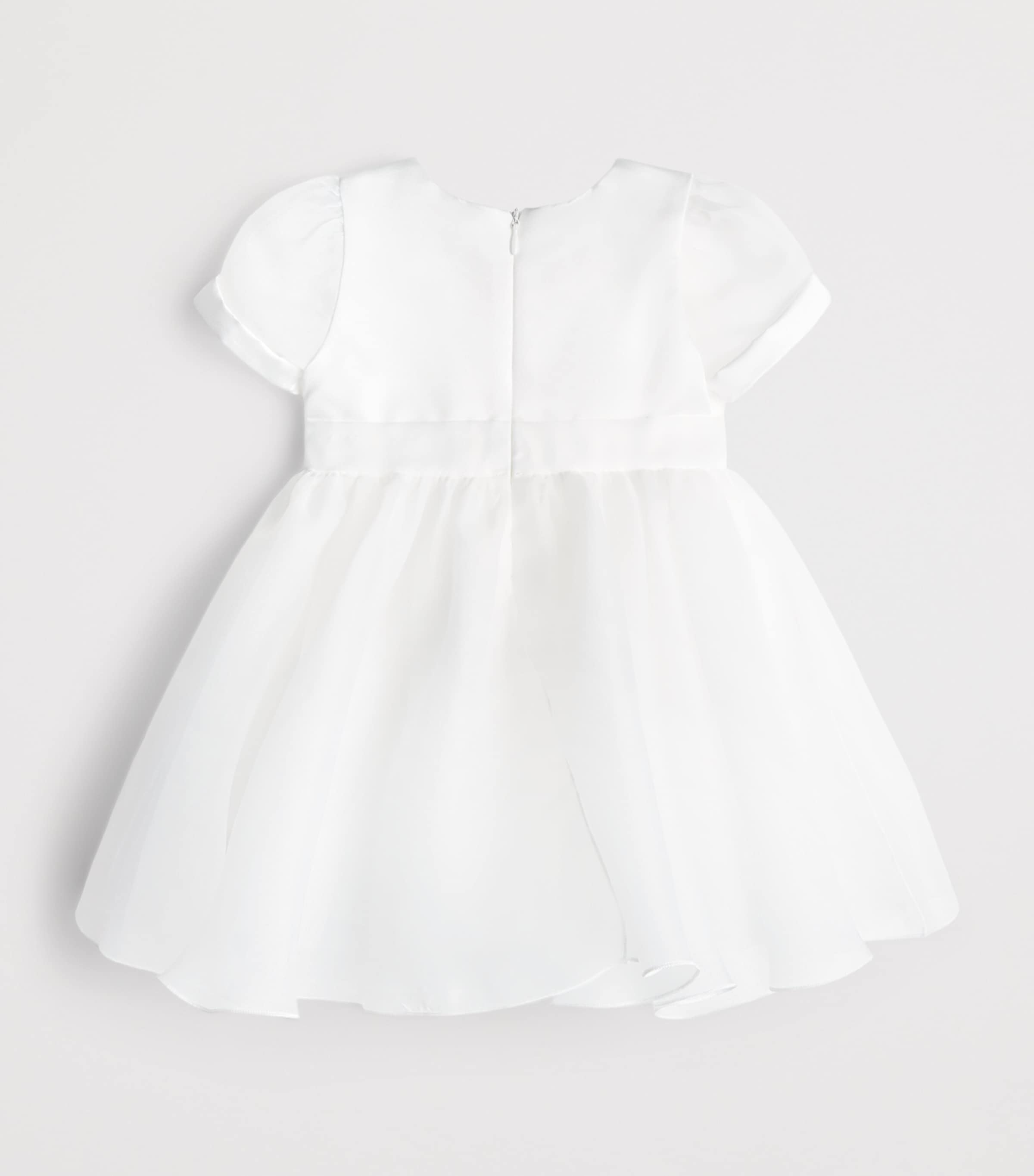 Monnalisa Butterfly Lace Dress (6 Months-3 Years) Cream Image 2