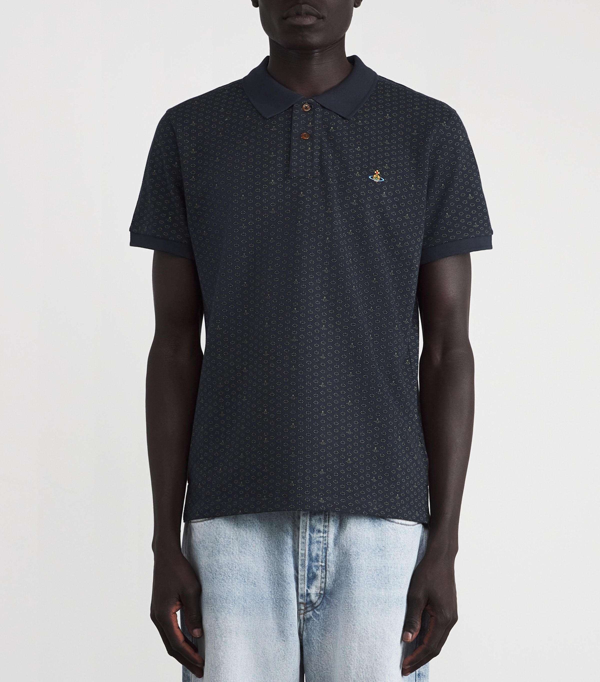 Cotton Mircro-Orb Polo Shirt K305 DOTS & ORBS Image 3